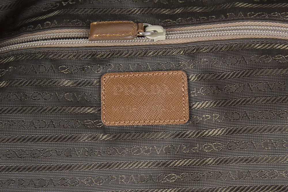 Prada Olive Green Weekender Bag with Leather Accents