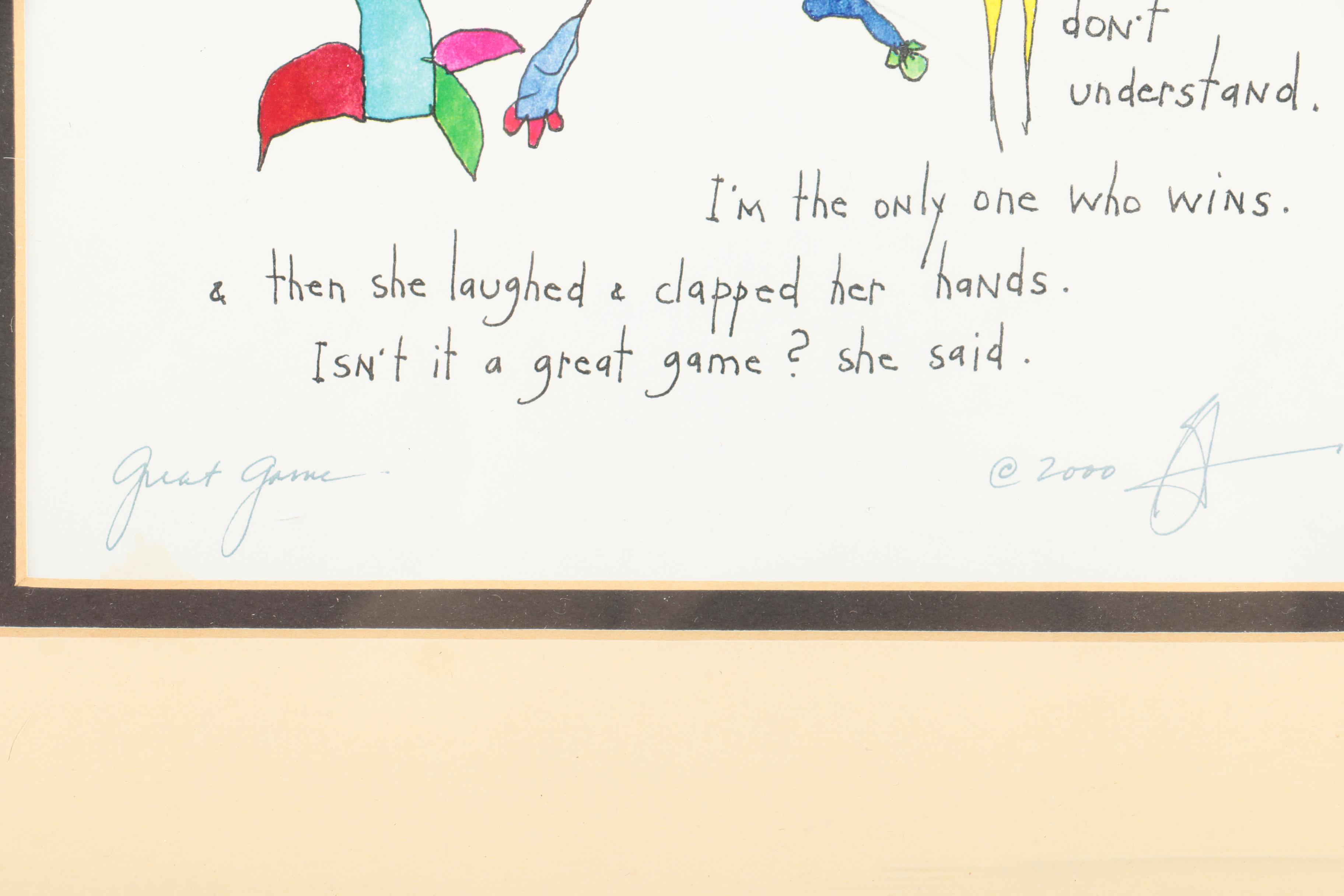 Reproduction Print After Brian Andreas' Drawing "Great Game"