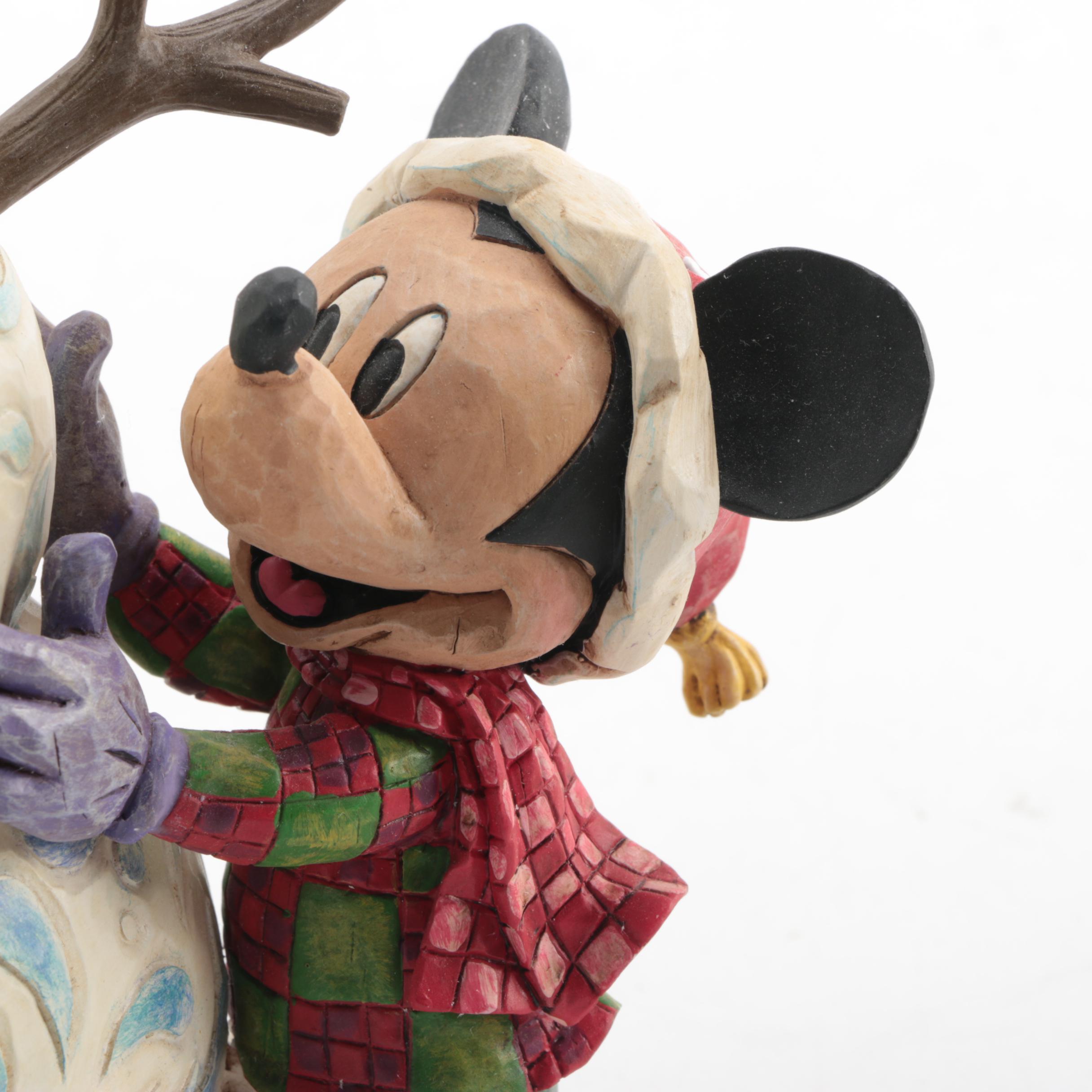 Pair of Jim Shore for Enesco Walt Disney Showcase Collection Christmas Figurines