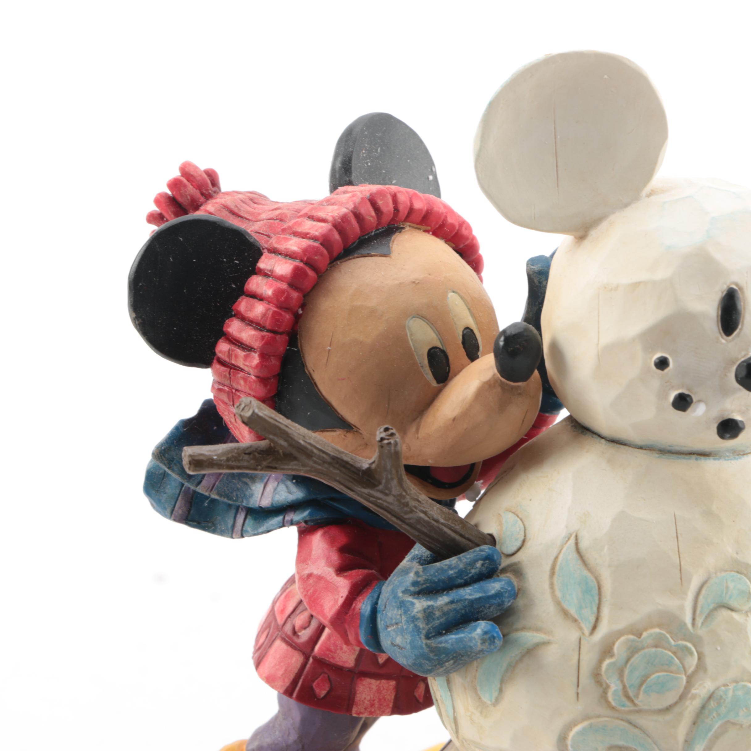 Pair of Jim Shore for Enesco Walt Disney Showcase Collection Christmas Figurines