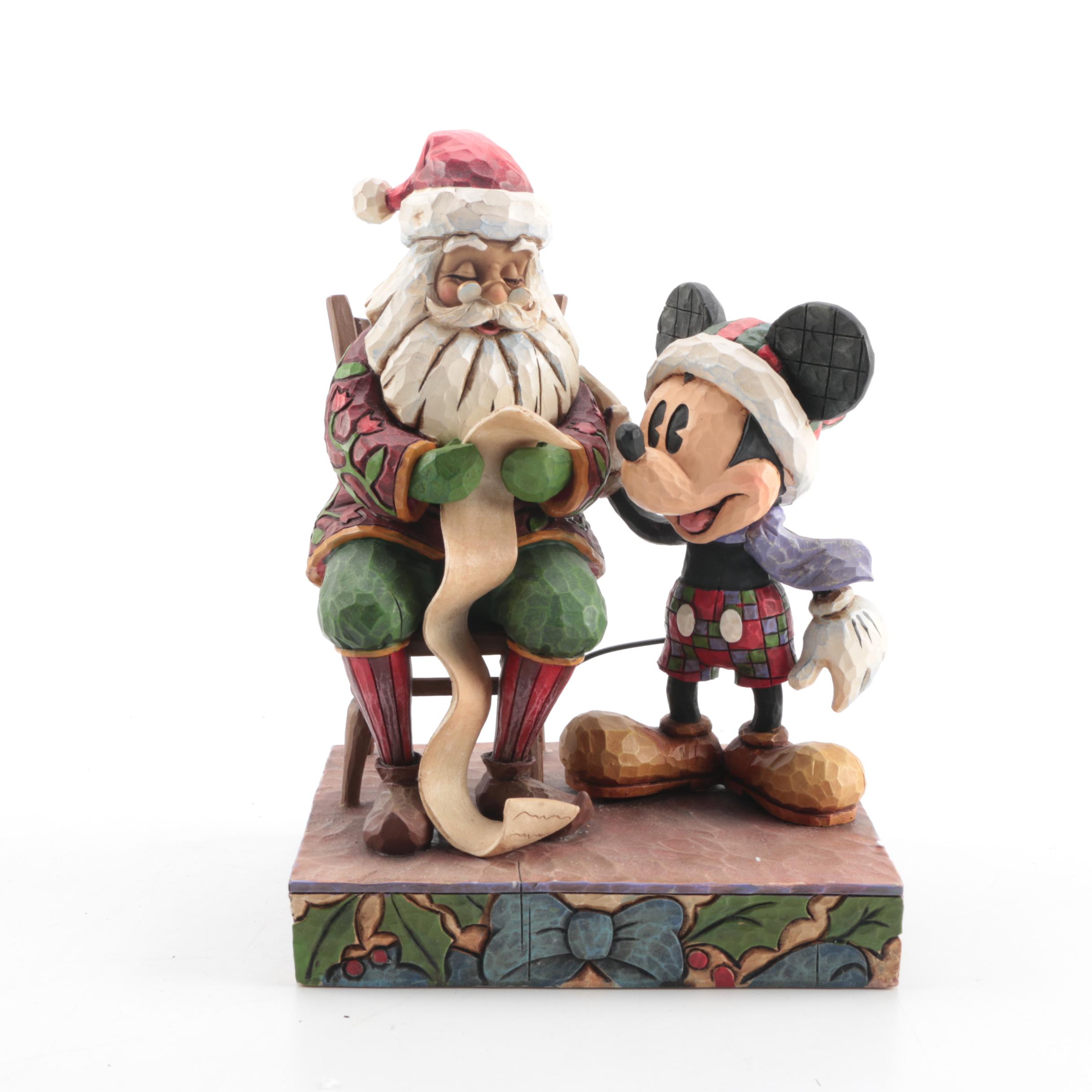 Pair of Jim Shore for Enesco Walt Disney Showcase Collection Christmas Figurines