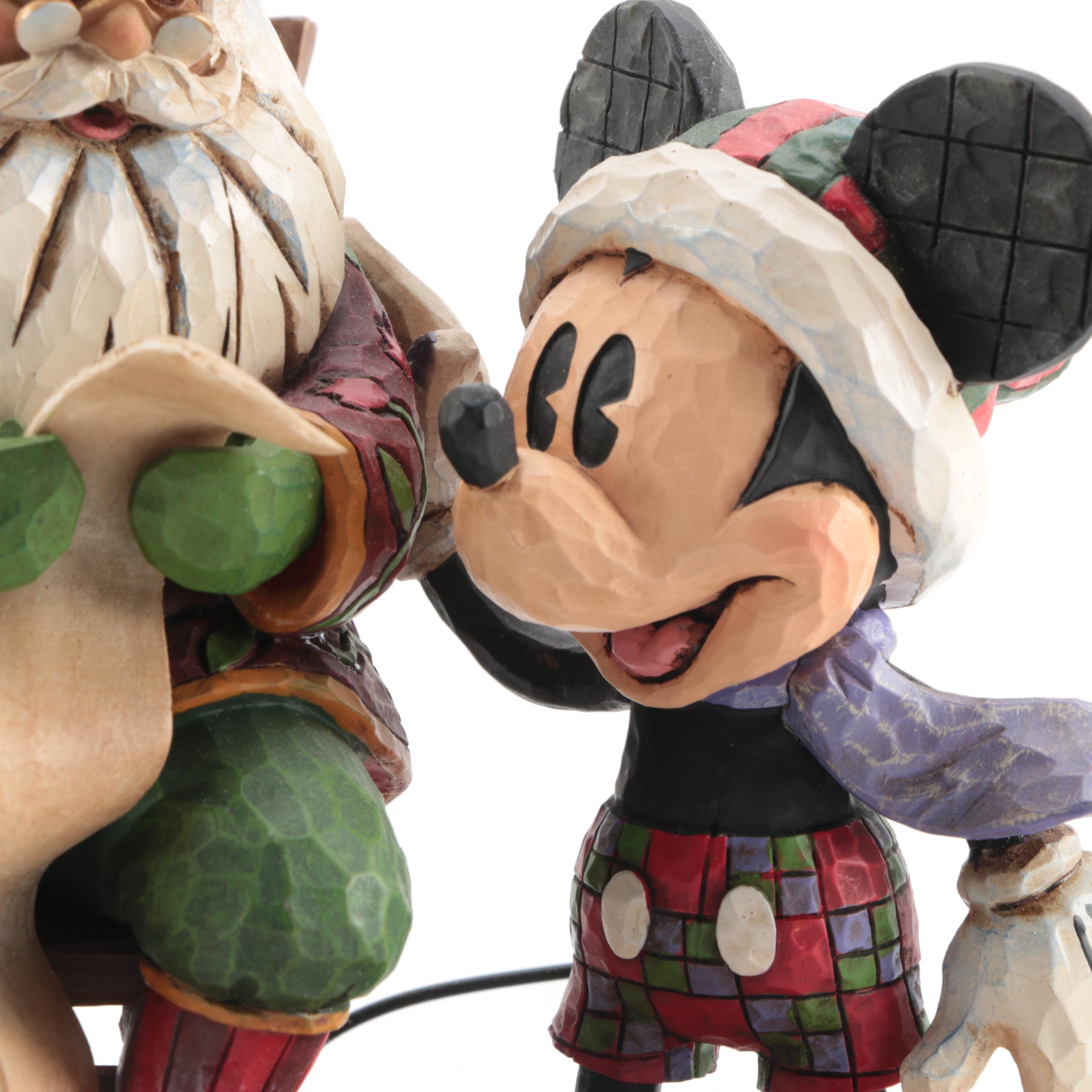 Pair of Jim Shore for Enesco Walt Disney Showcase Collection Christmas Figurines