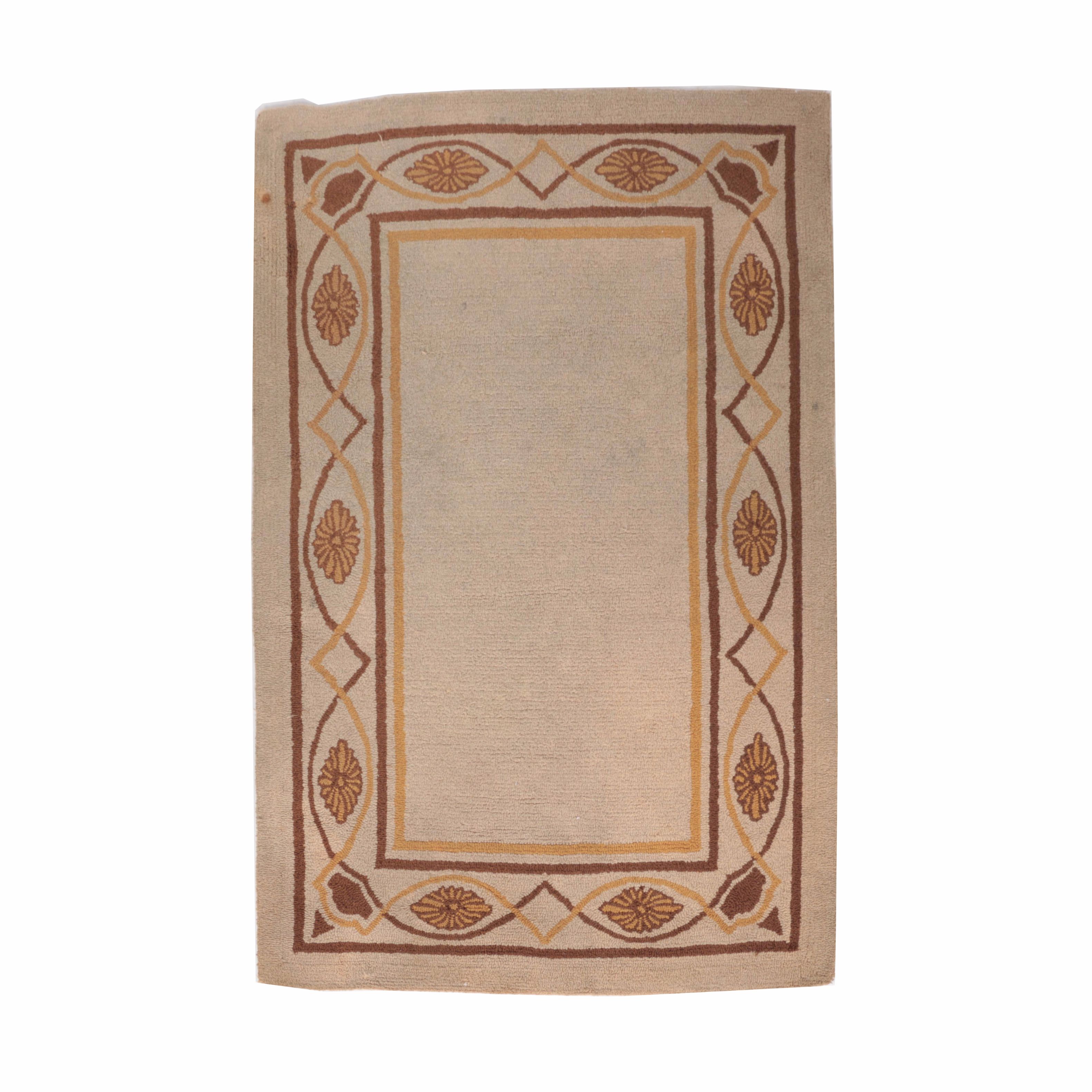 Hooked Floral Border Area Rug