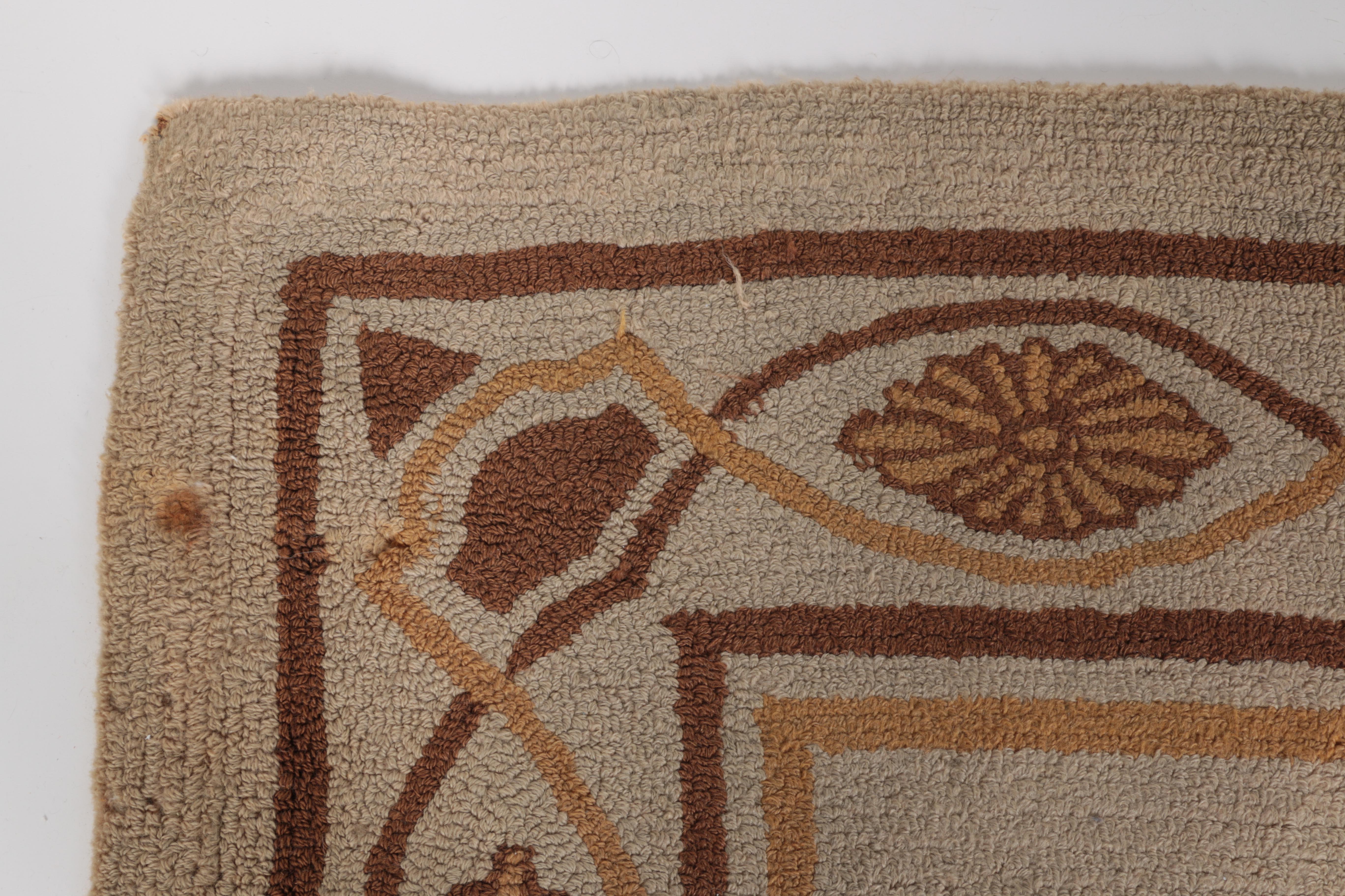 Hooked Floral Border Area Rug