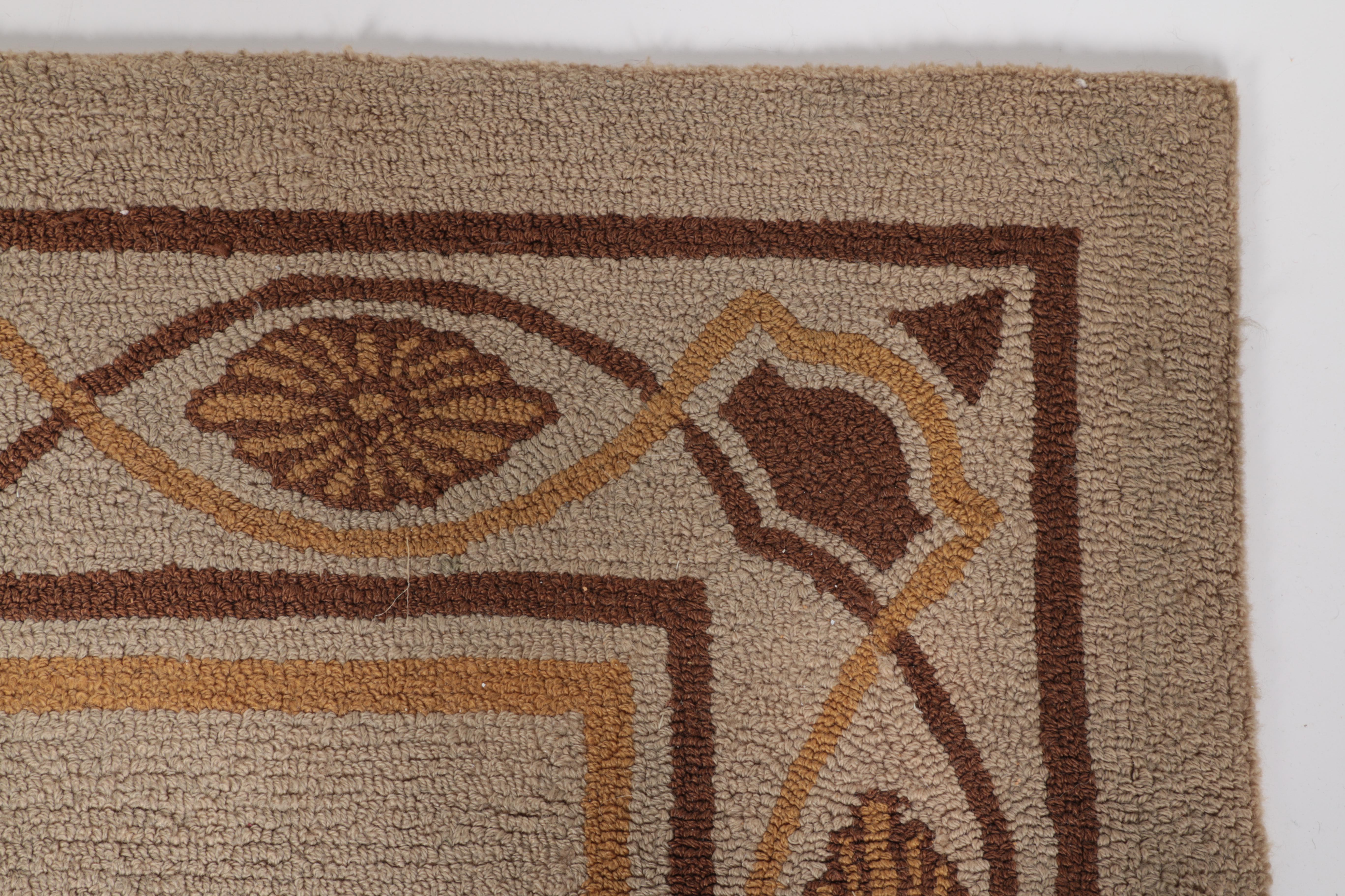 Hooked Floral Border Area Rug