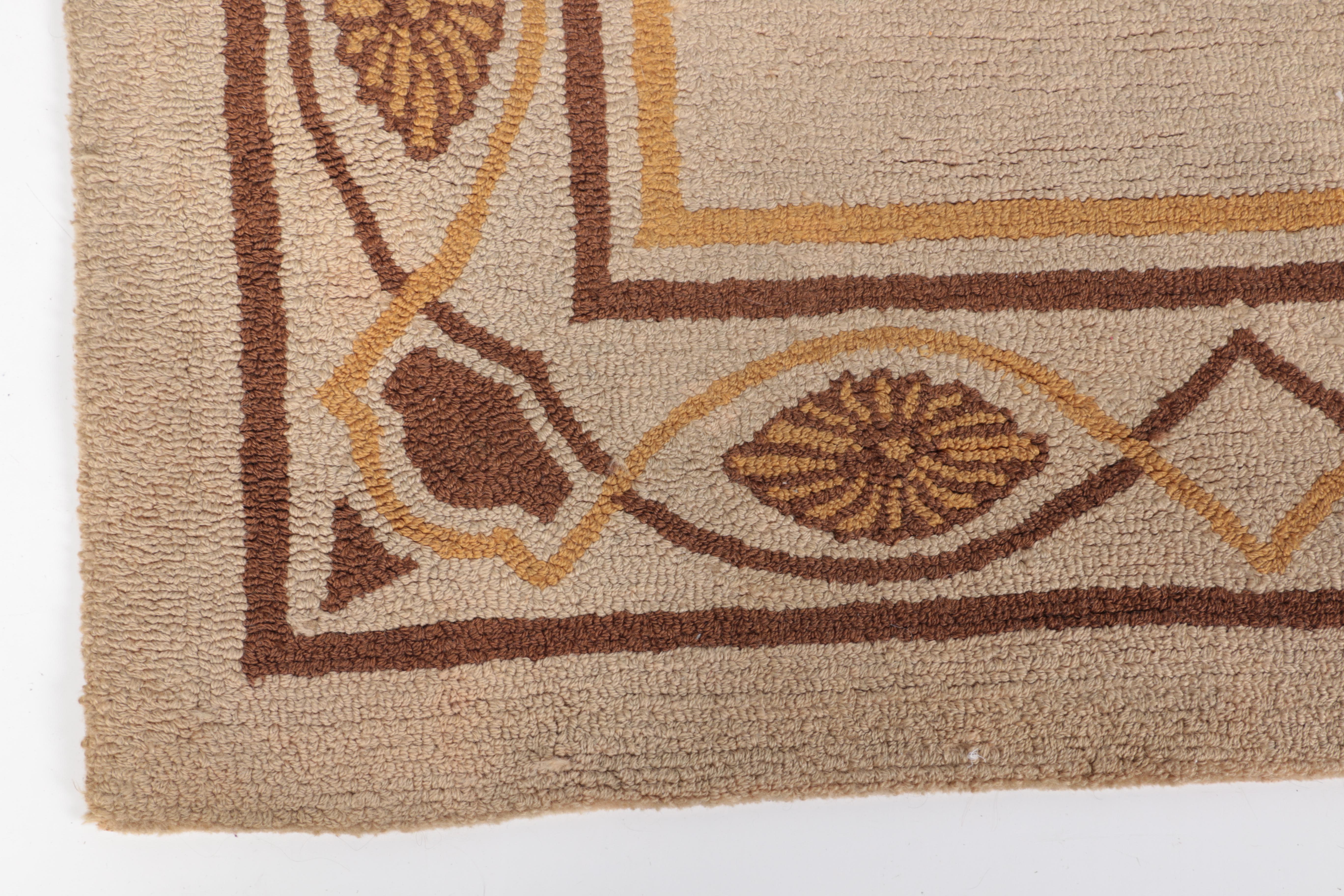 Hooked Floral Border Area Rug