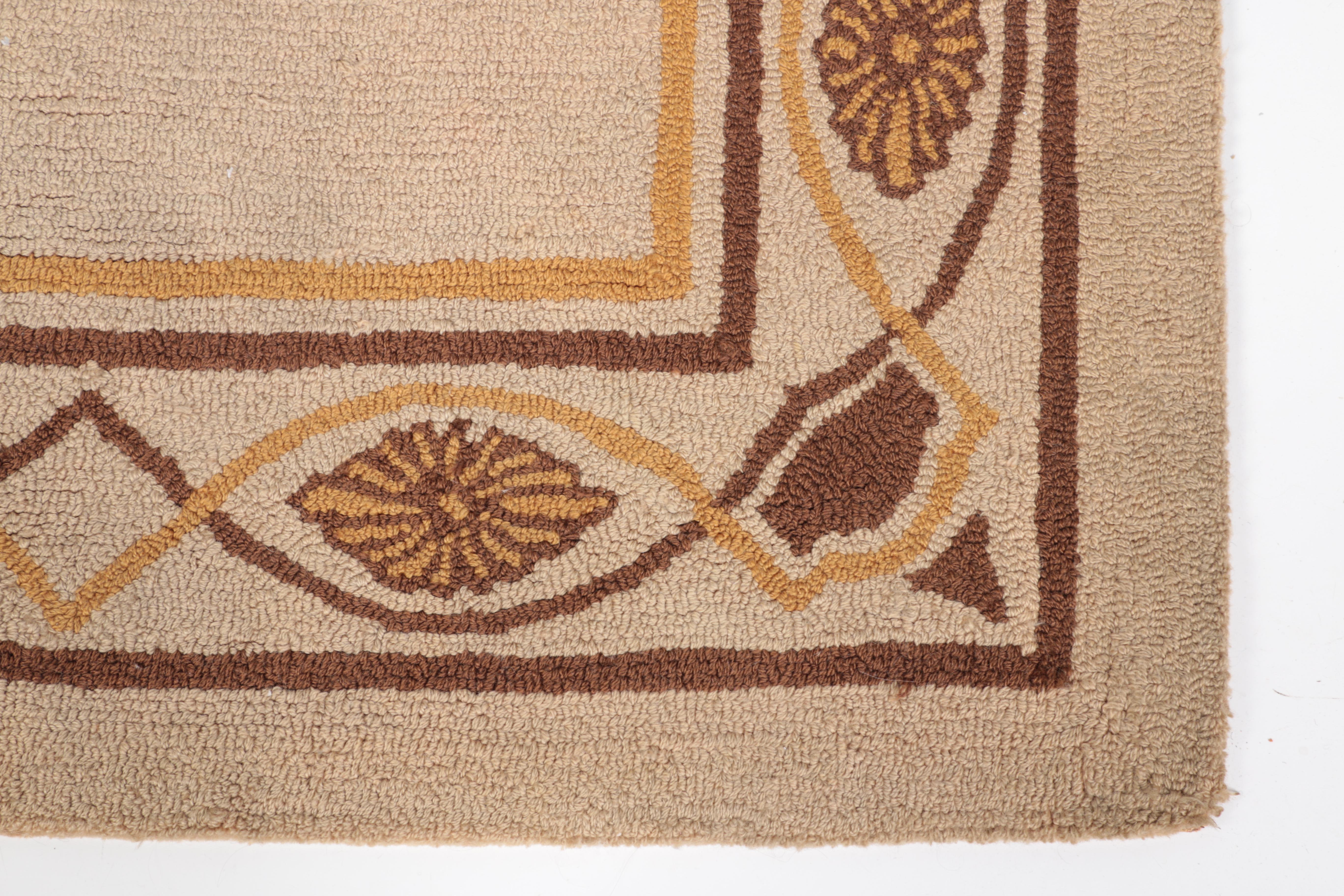 Hooked Floral Border Area Rug