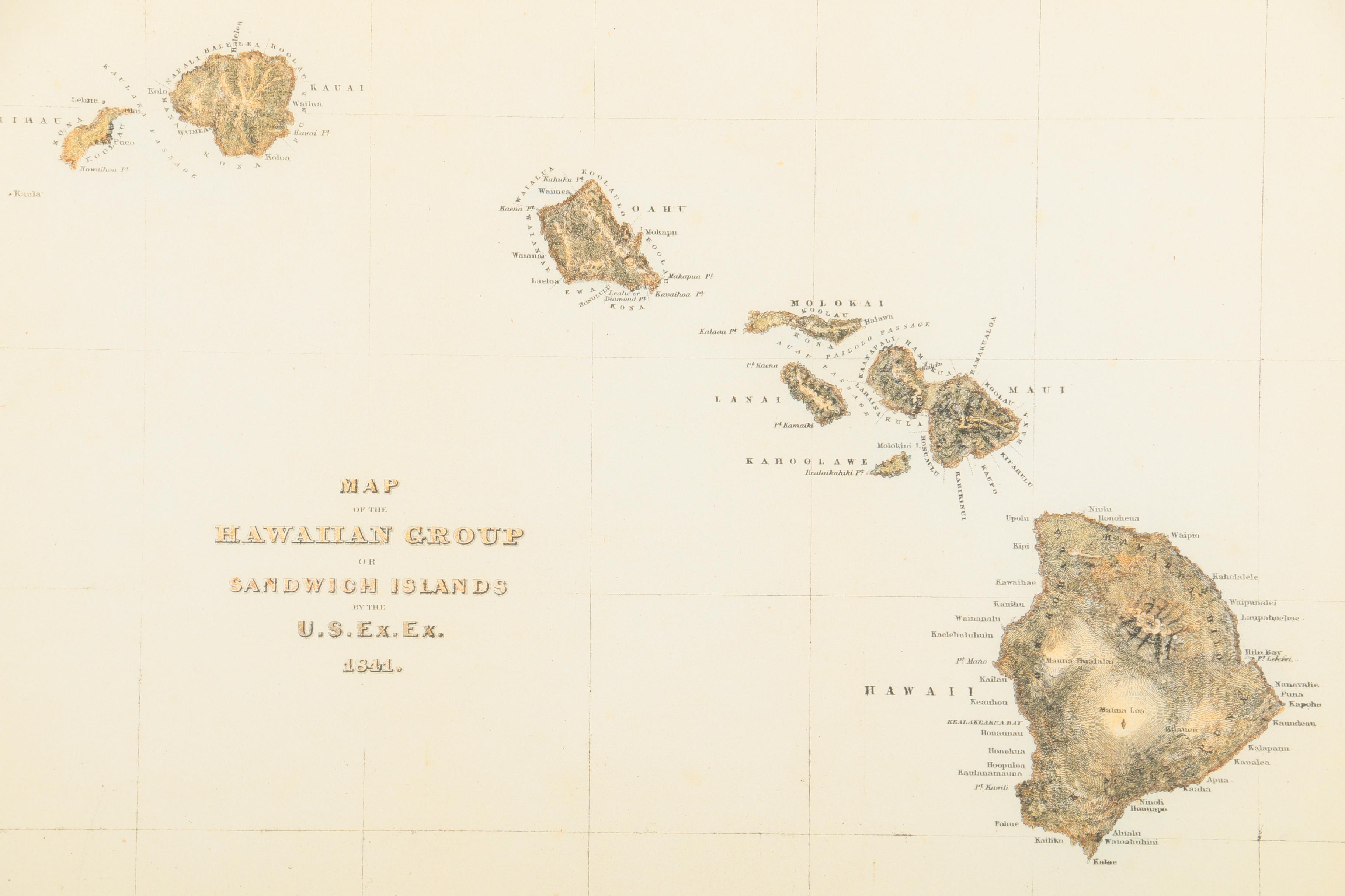 Digital Reproduction Print "Map of the Hawaiian Group or Sandwich Islands"