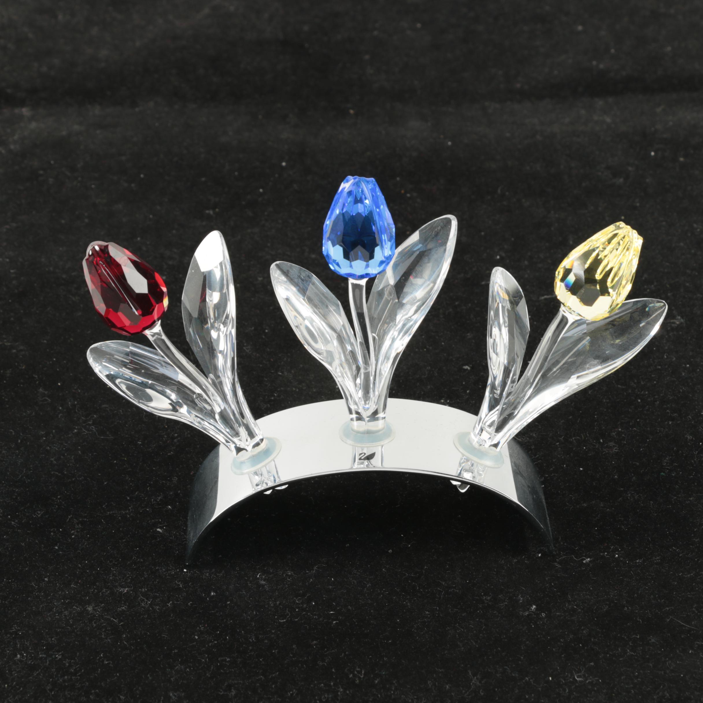 Swarovski Crystal Flower Display in Original Box