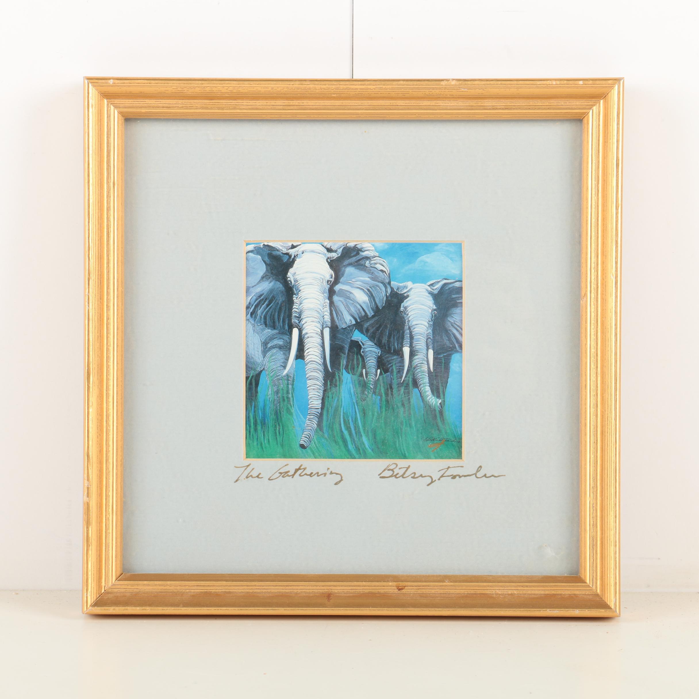 Betsey Fowler Offset Lithograph "The Gathering"