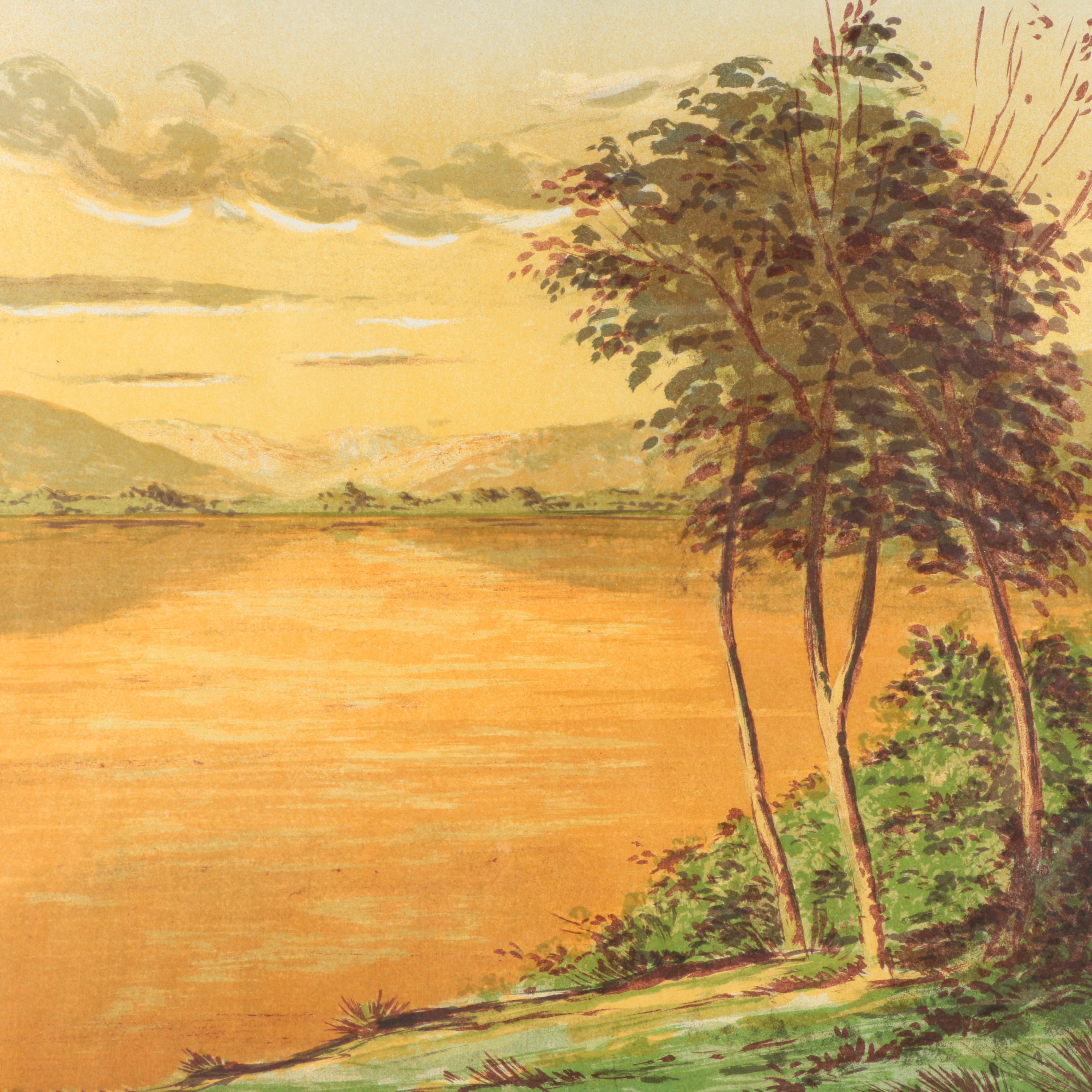 Mario Sportelli Limited Edition Lithograph of a Lake