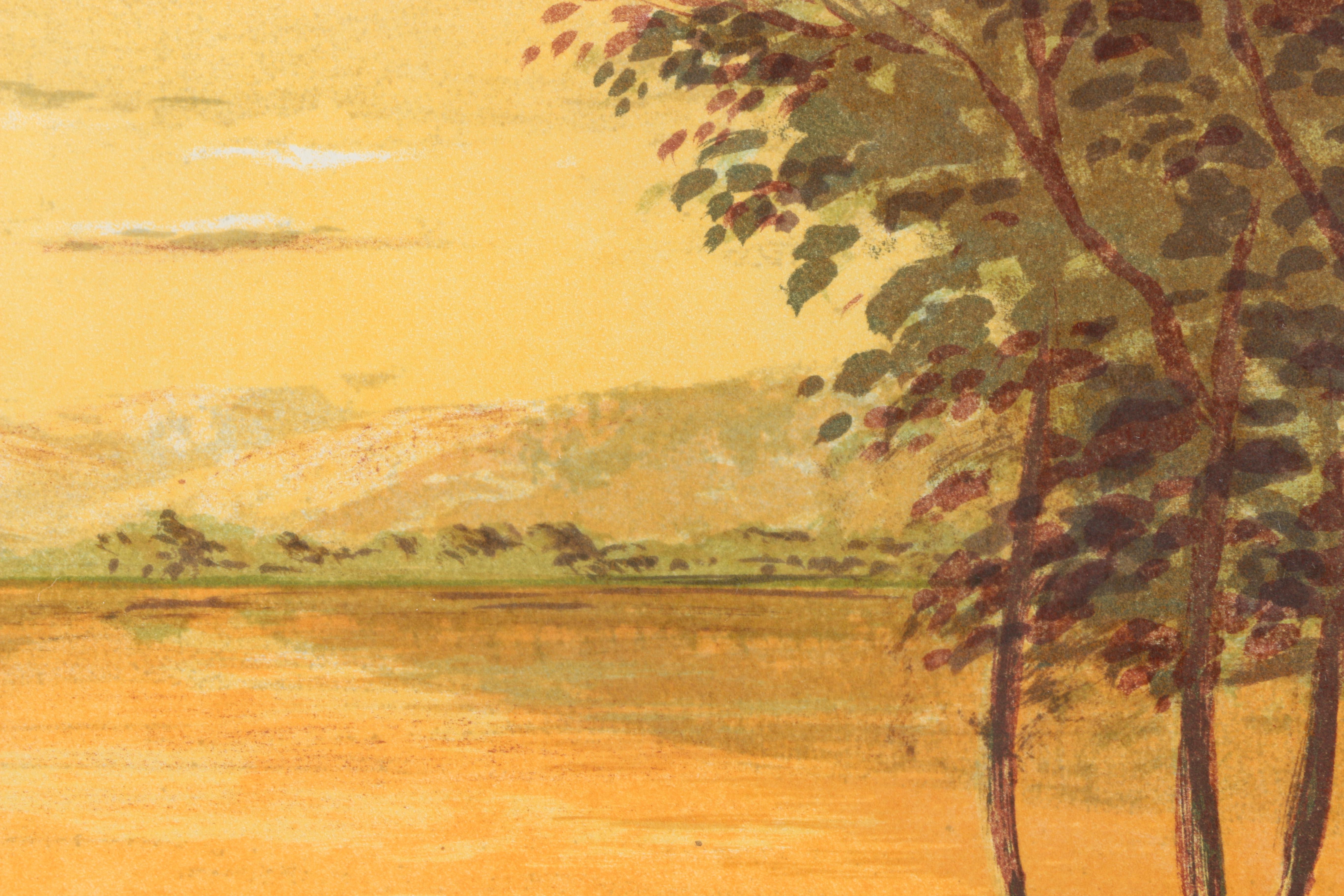 Mario Sportelli Limited Edition Lithograph of a Lake