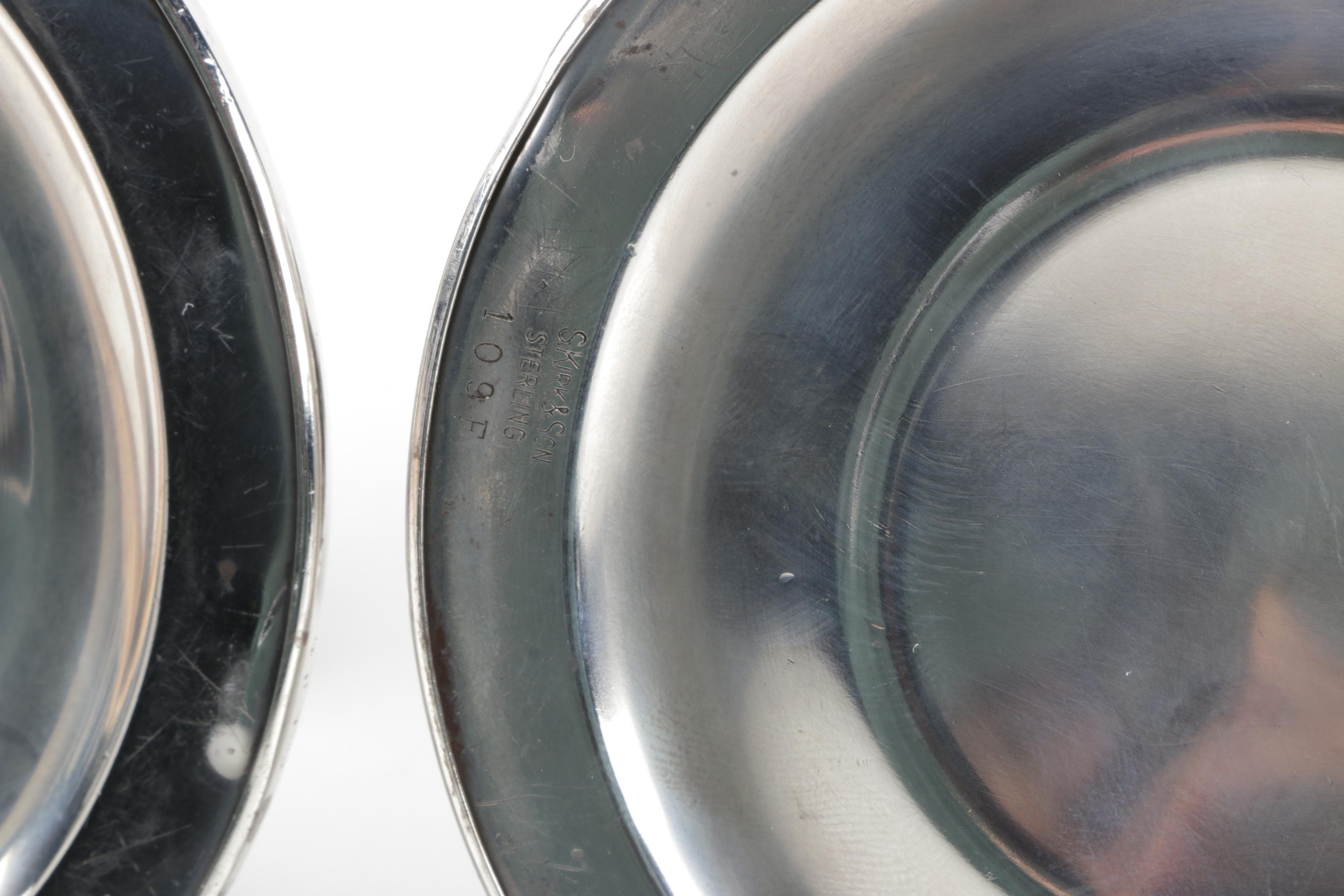 S. Kirk & Son "Repousse-Half Chased" Weighted Sterling Candleholders