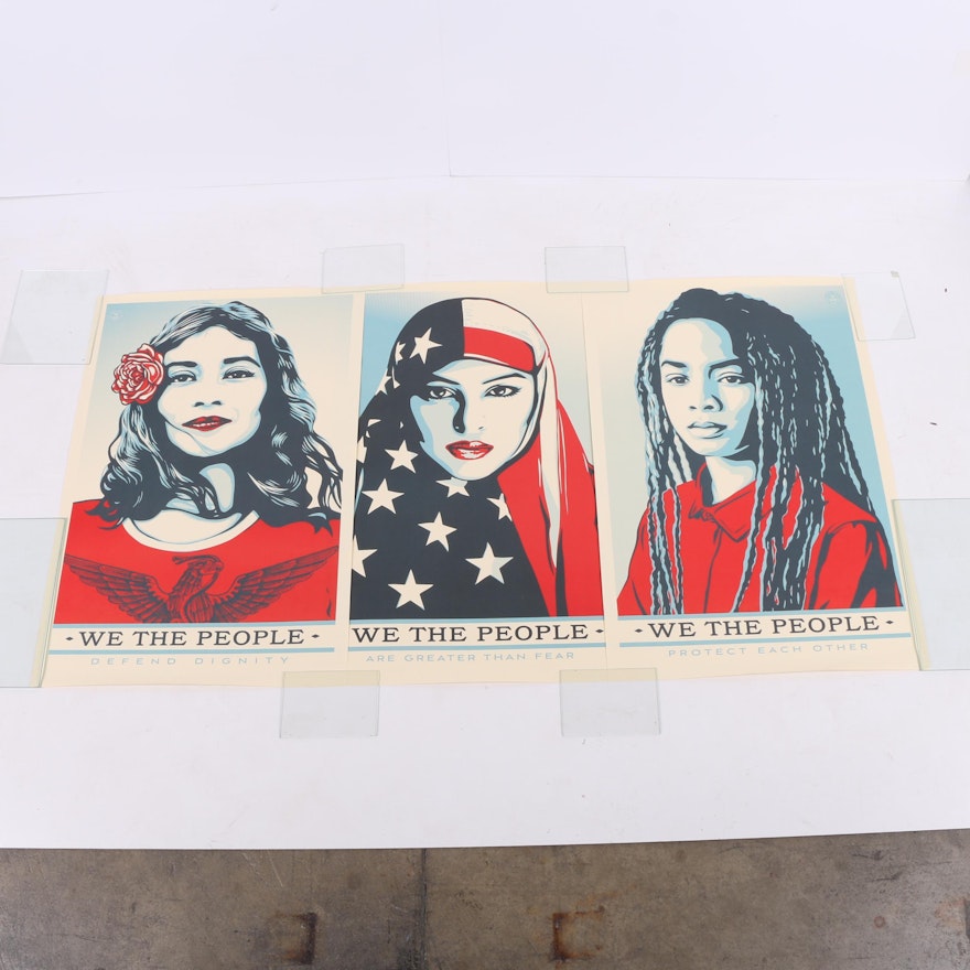Collection of Shepard Fairey Offset Lithographs "We The People"