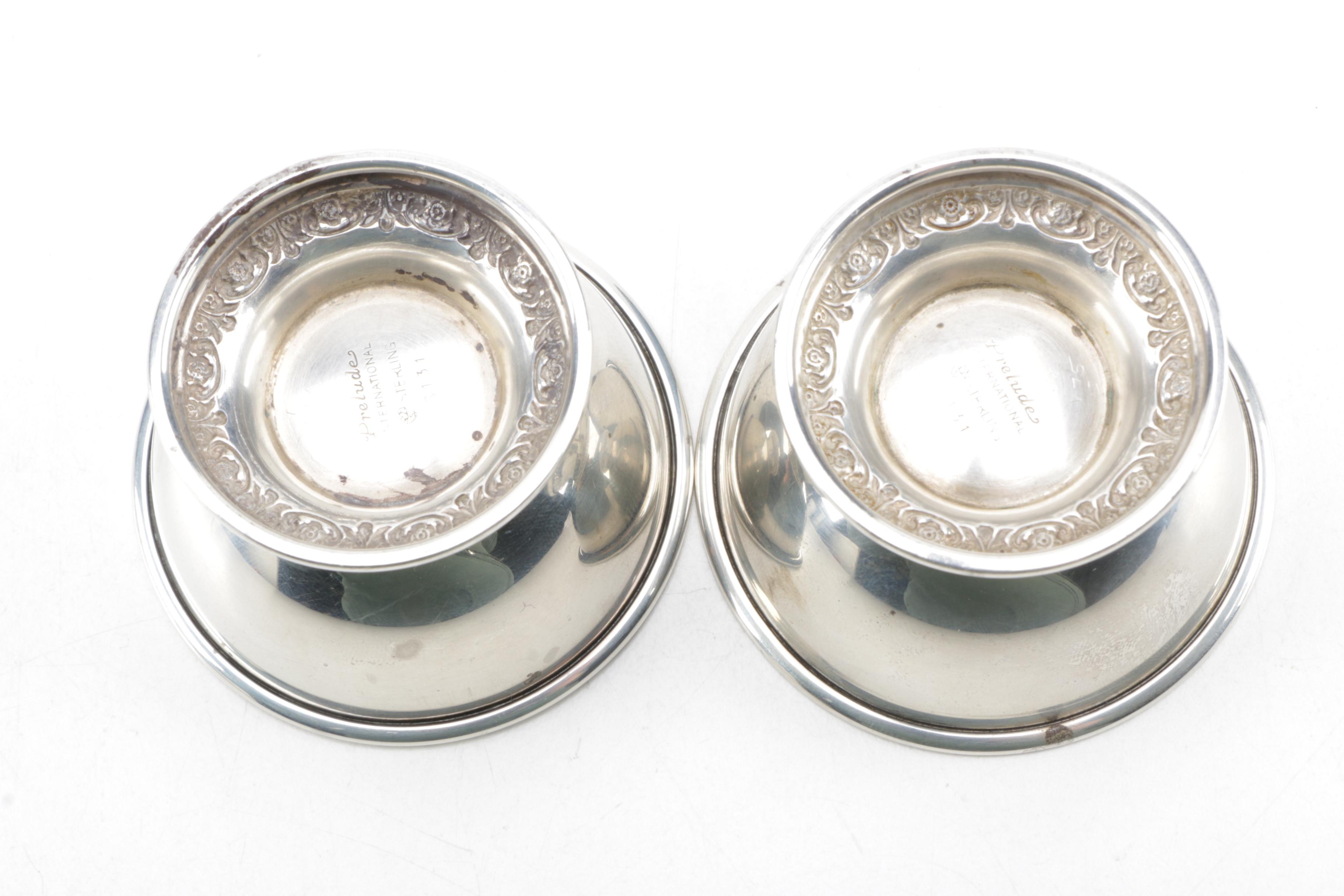 International Silver "Prelude" Sterling Silver Salt Cellars