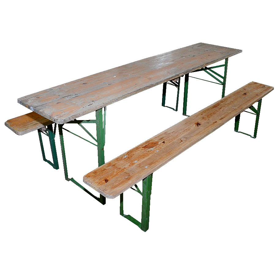 Vintage Picnic Table and Two Benches