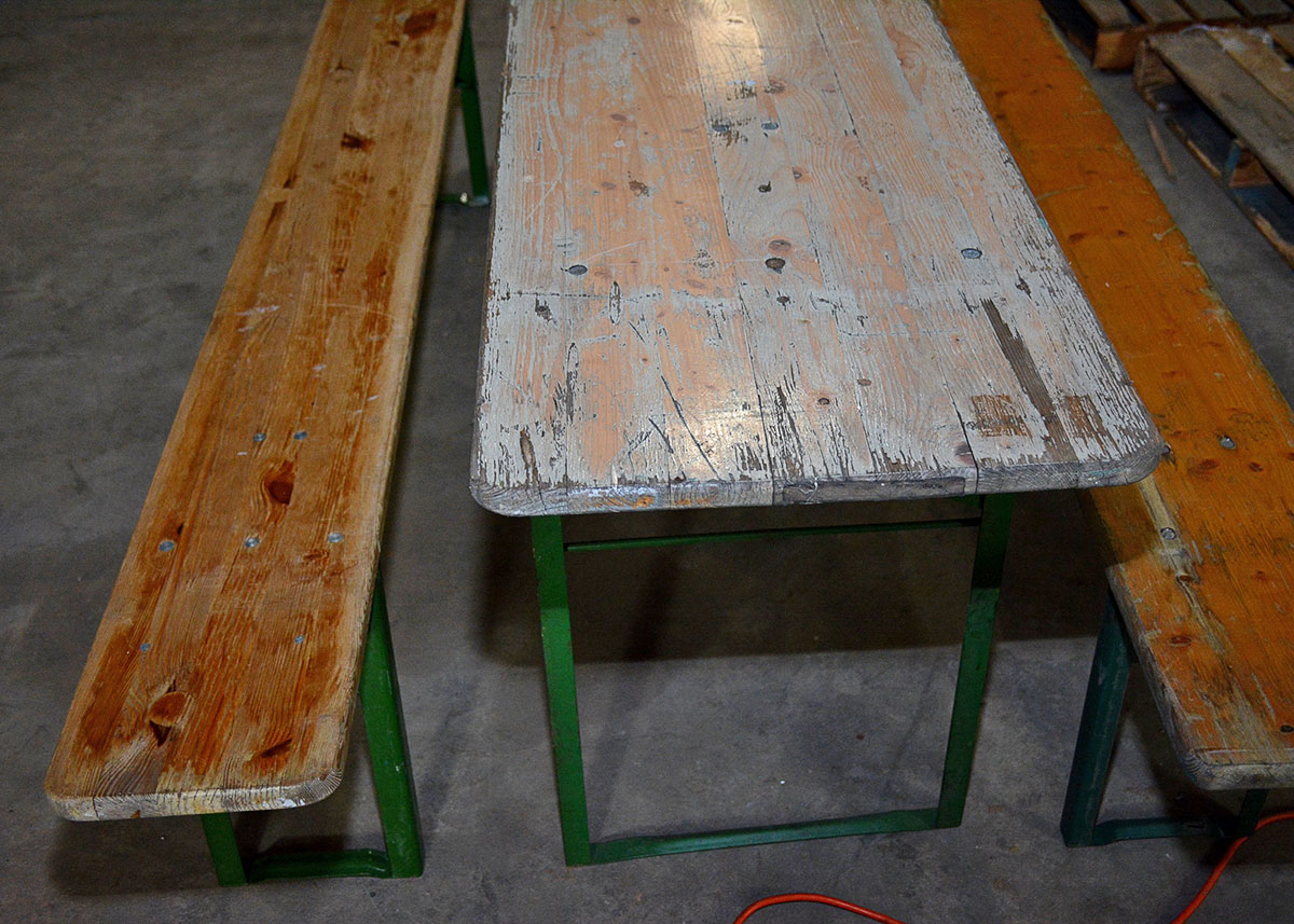 Vintage Picnic Table and Two Benches