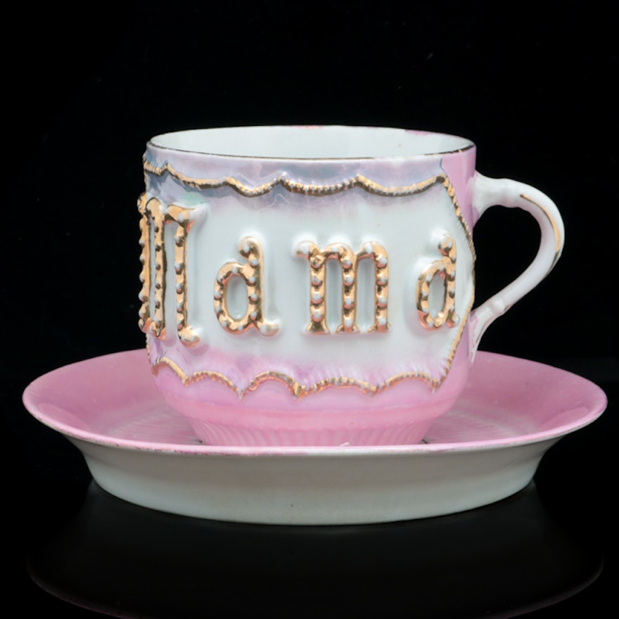 Vintage German "MAMA" Tea Cup and Saucer