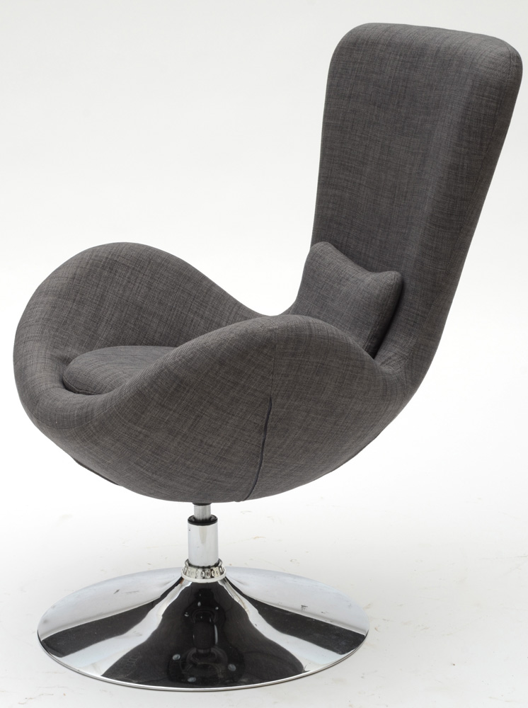 Gray Wool Swivel Chair