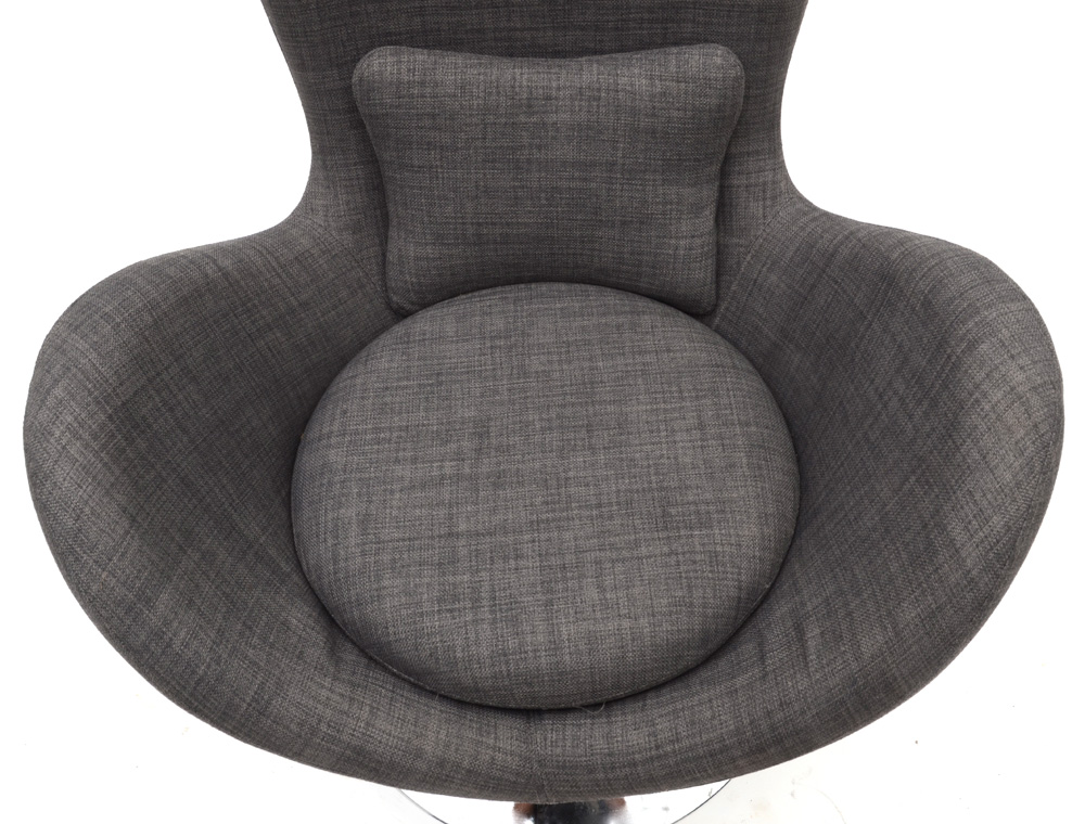 Gray Wool Swivel Chair