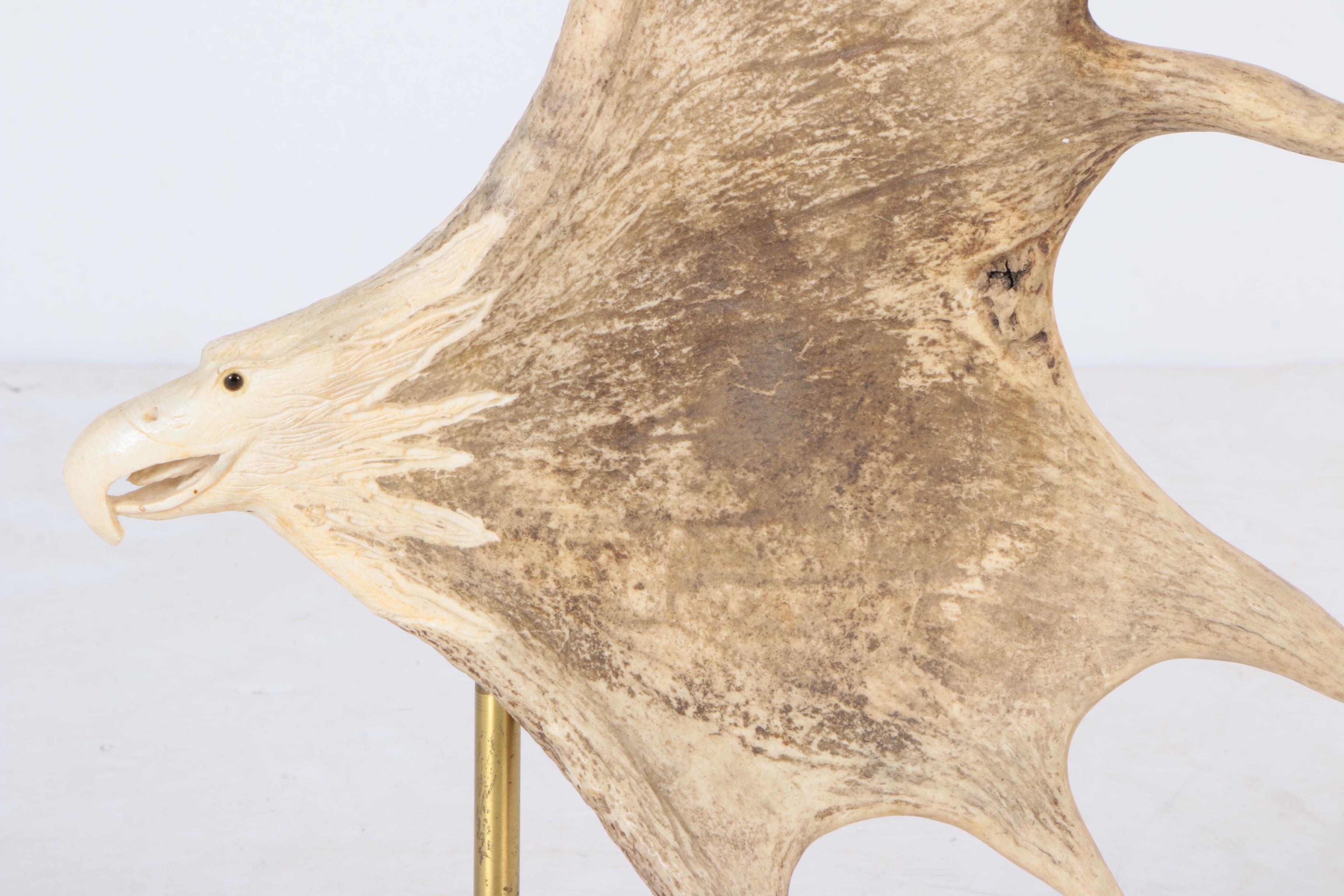 Moose Antler Eagle Carving