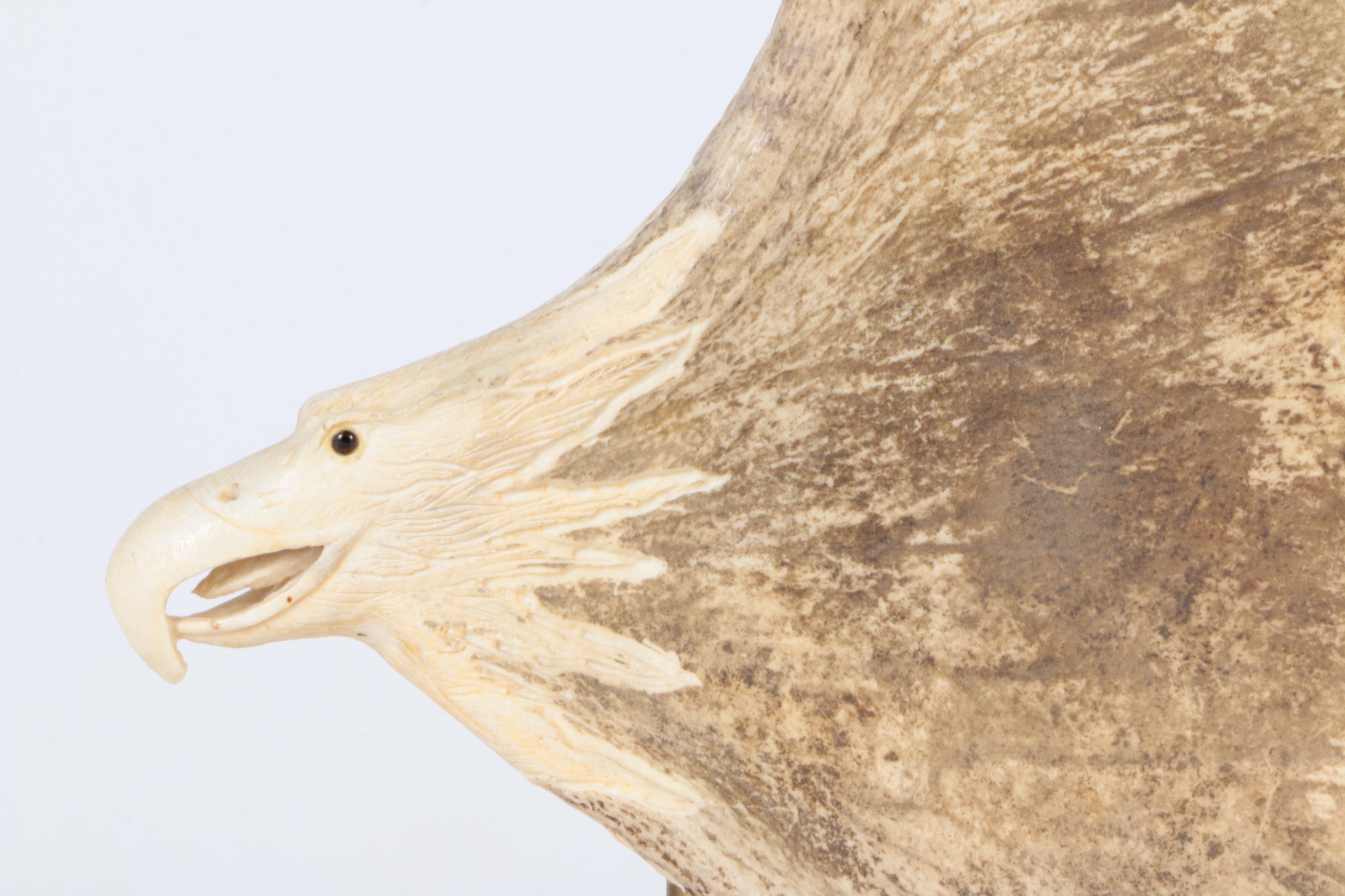 Moose Antler Eagle Carving