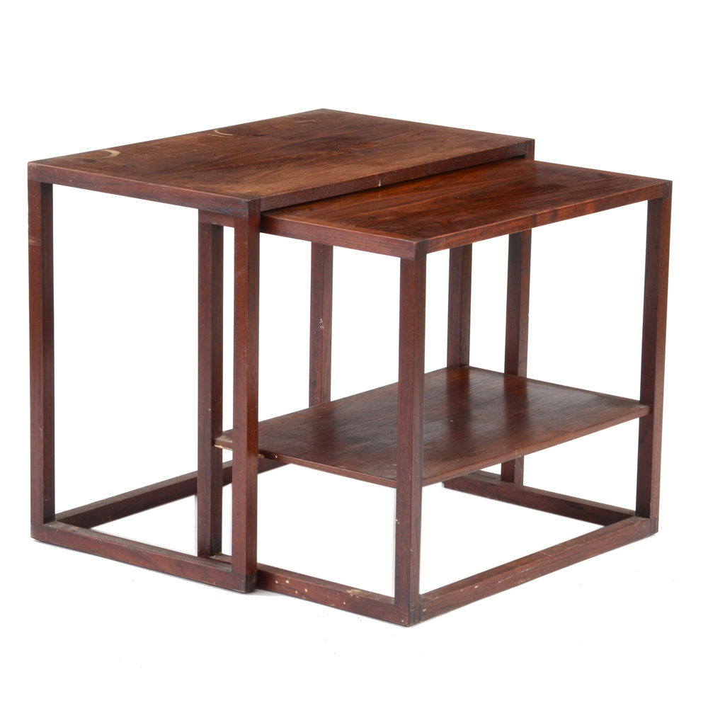 Danish Modern Rosewood Veneer Nesting Tables By Illums Bolighus