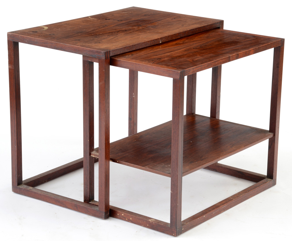 Danish Modern Rosewood Veneer Nesting Tables By Illums Bolighus