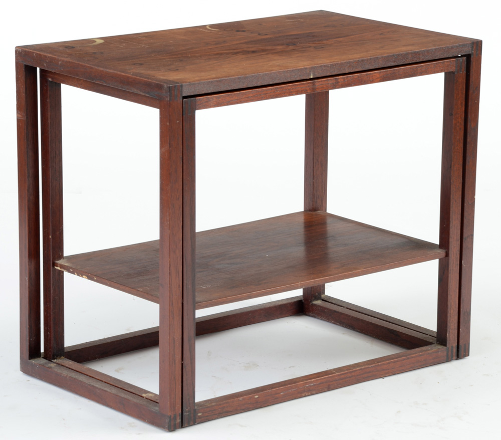Danish Modern Rosewood Veneer Nesting Tables By Illums Bolighus