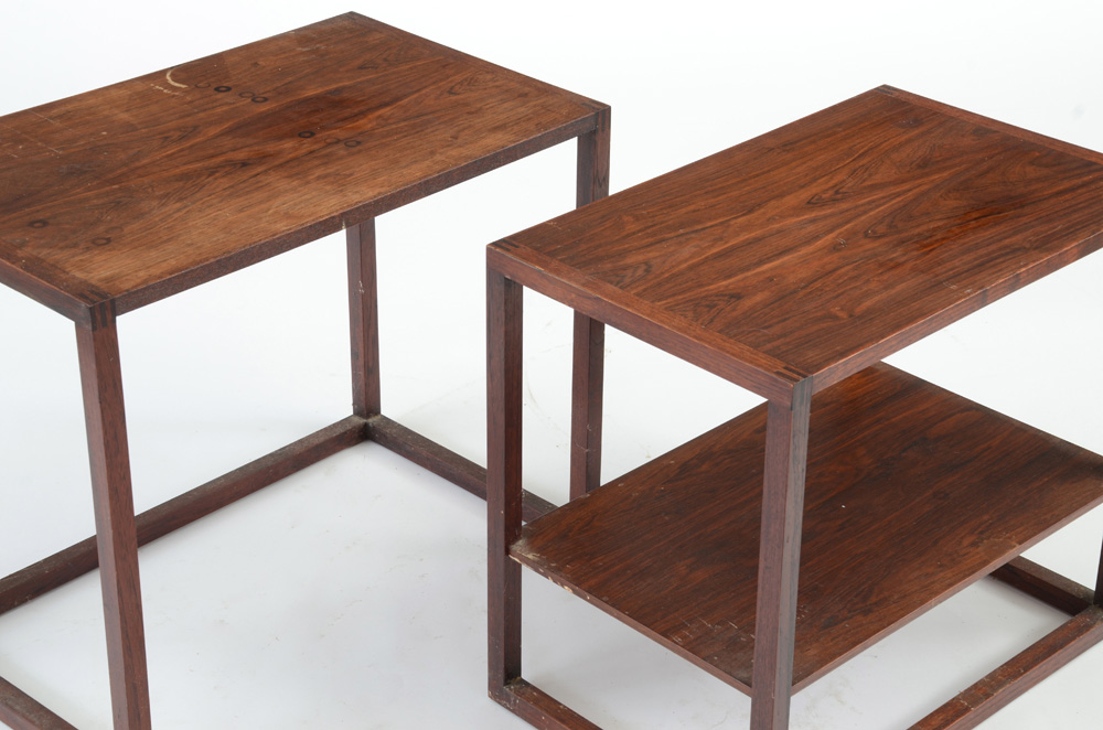 Danish Modern Rosewood Veneer Nesting Tables By Illums Bolighus