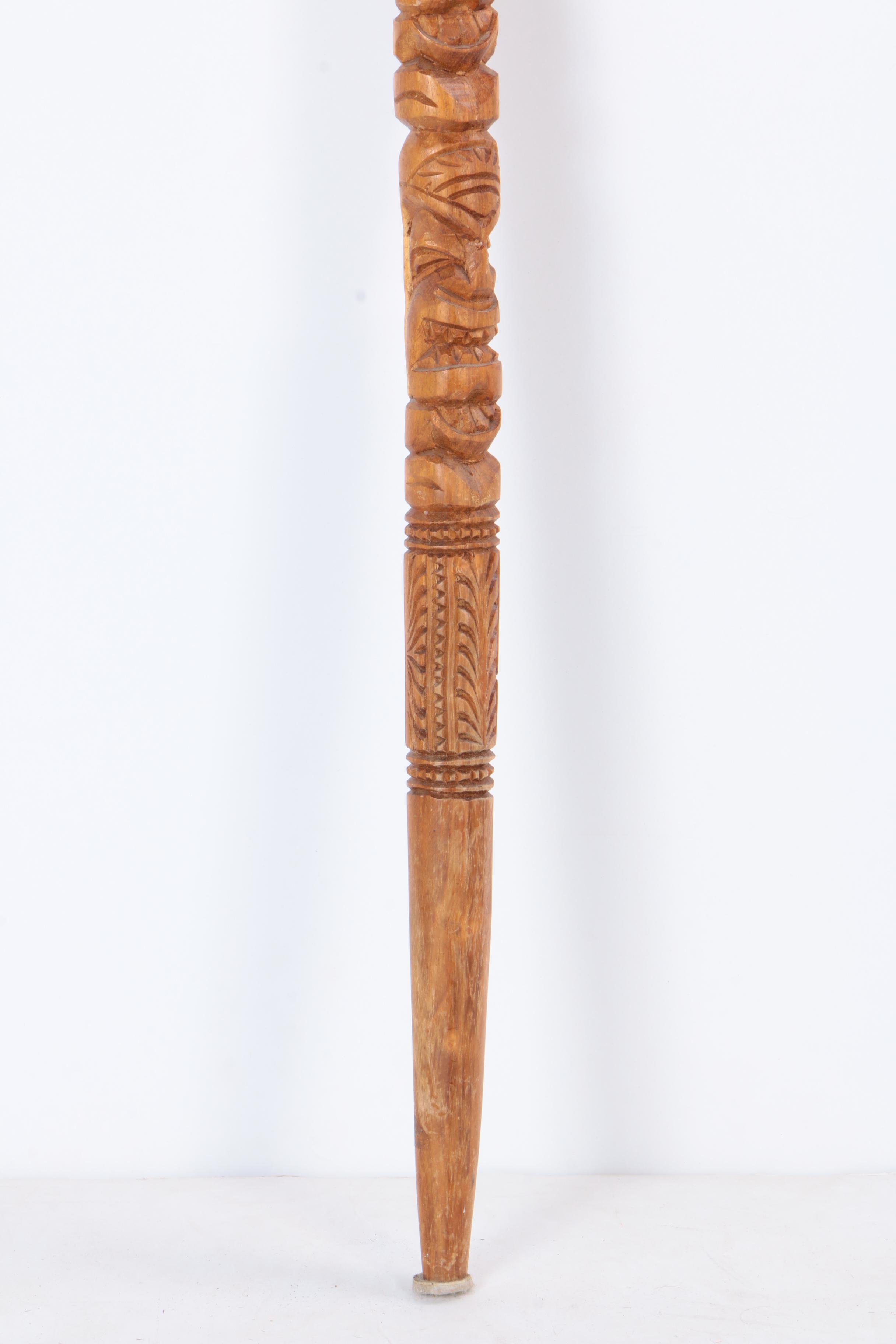 J.M.A. J. Carved Polynesian-Style Wooden Staff
