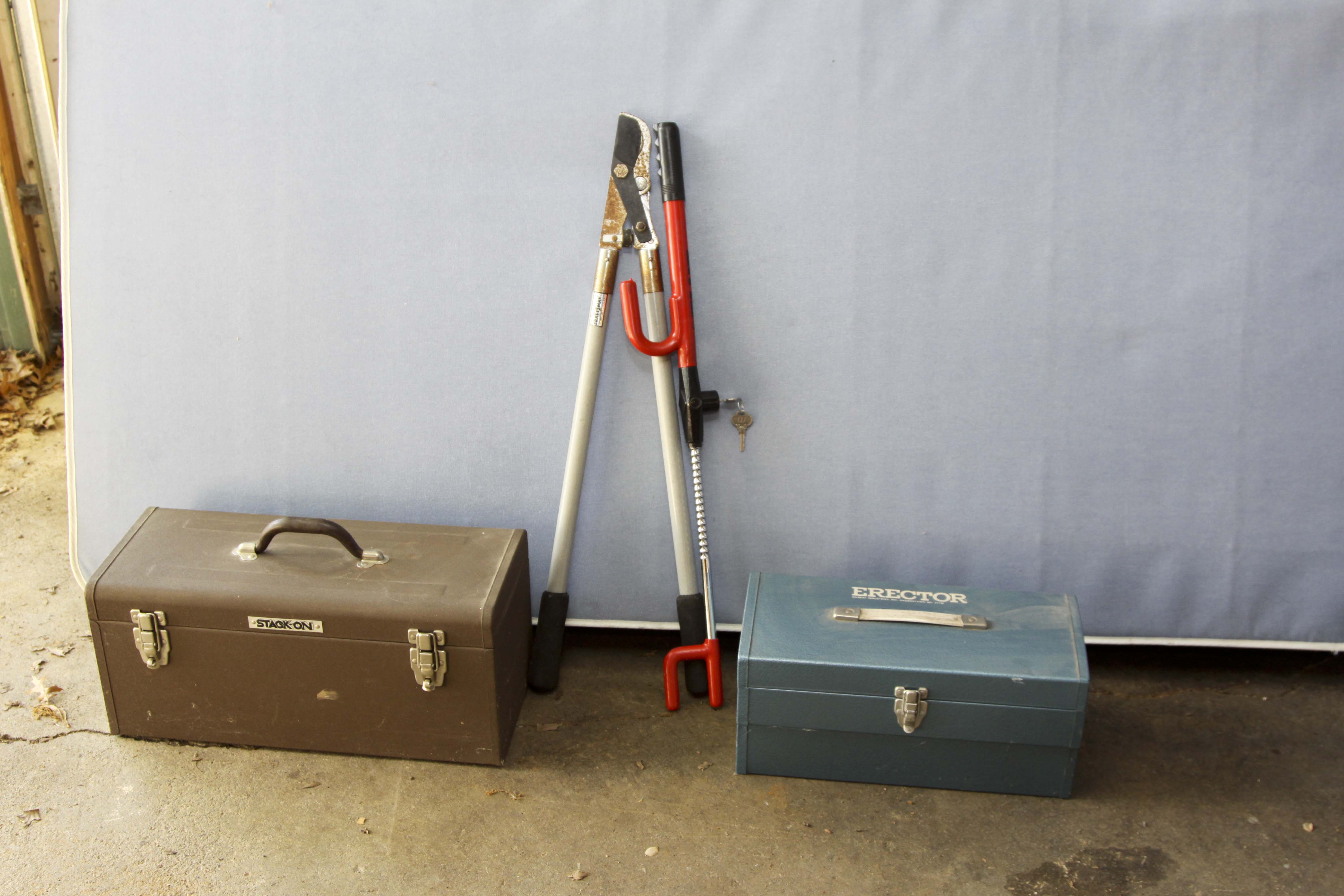 Vintage Tool Box, Tools and Erector Set