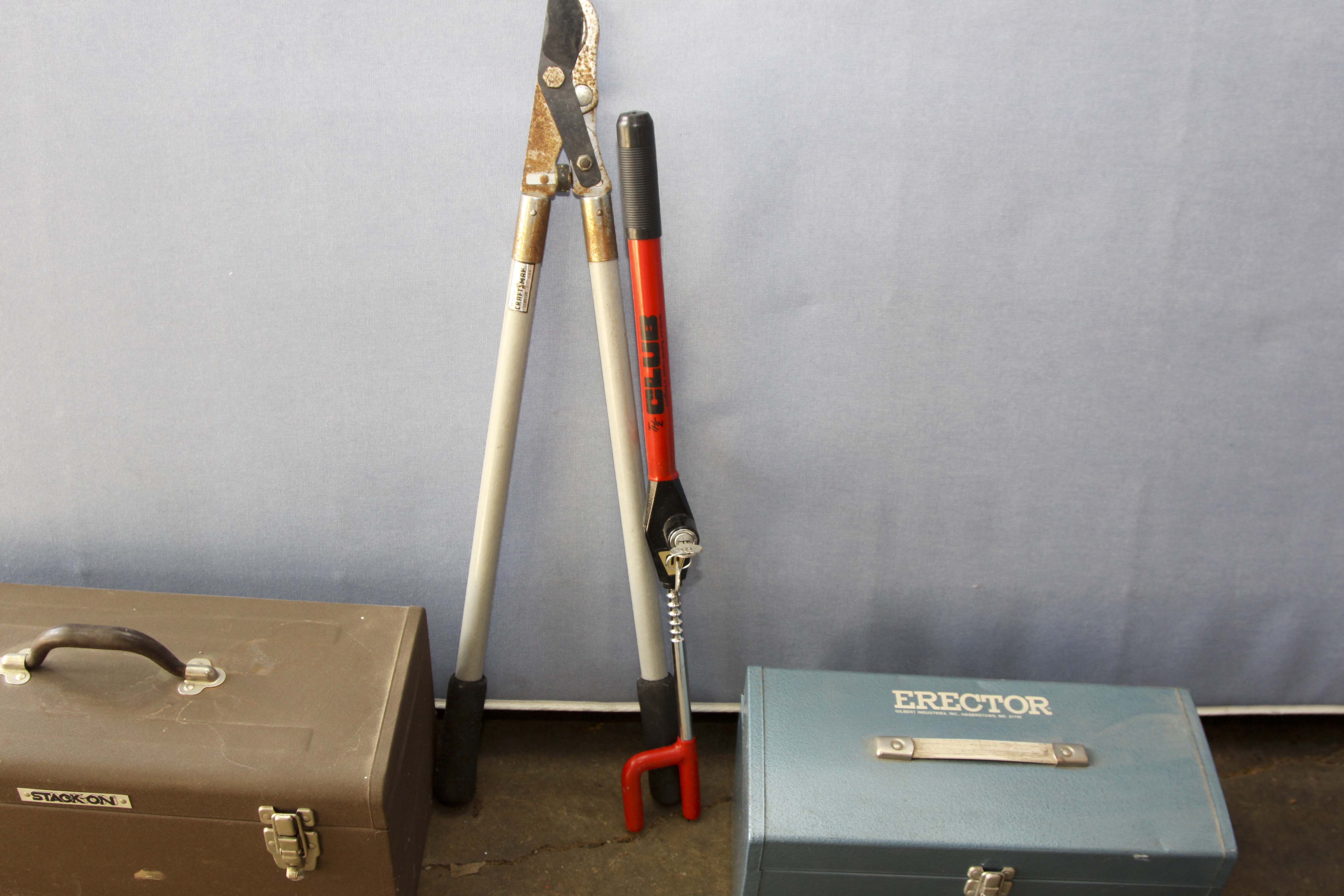 Vintage Tool Box, Tools and Erector Set