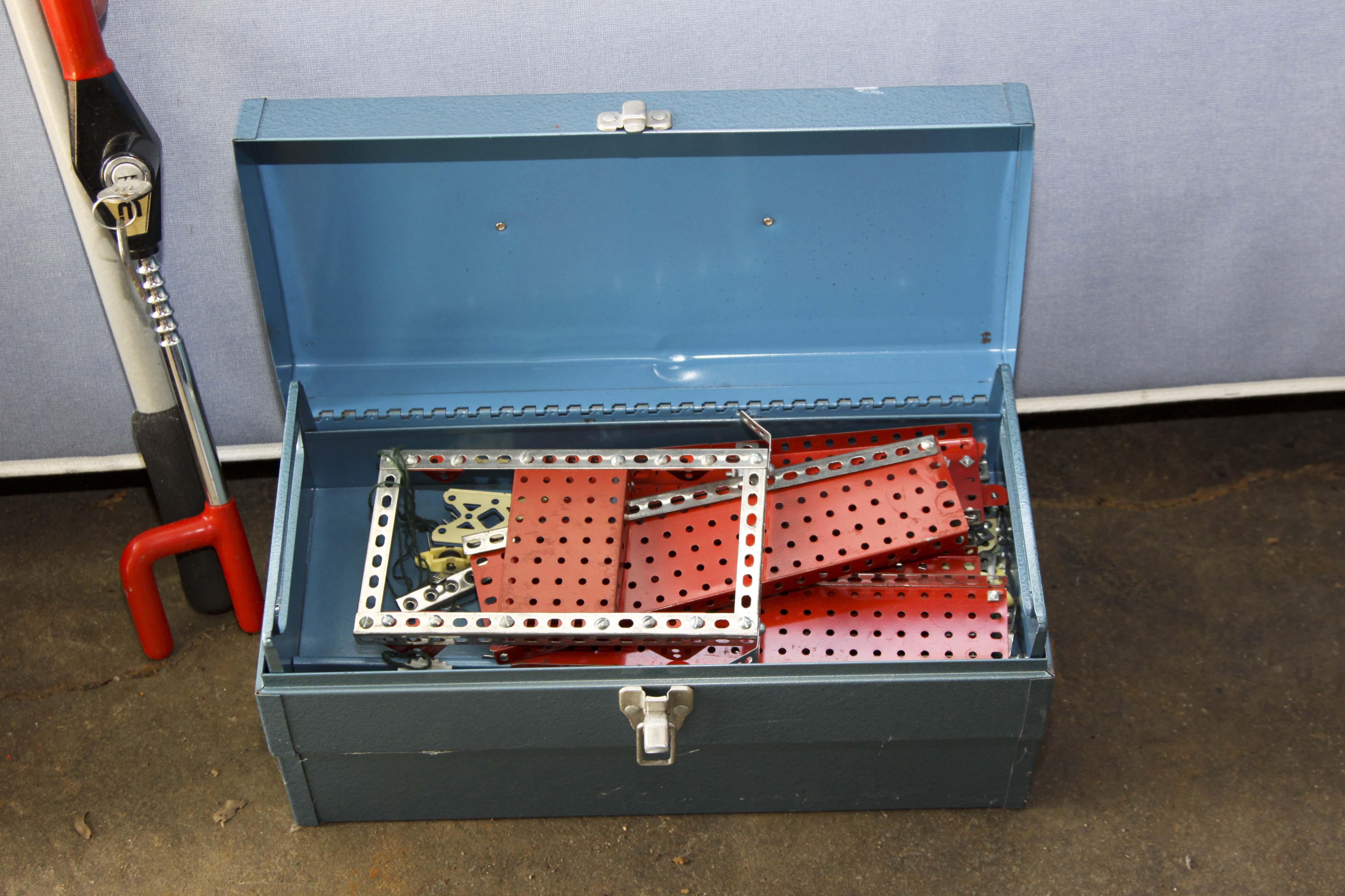 Vintage Tool Box, Tools and Erector Set