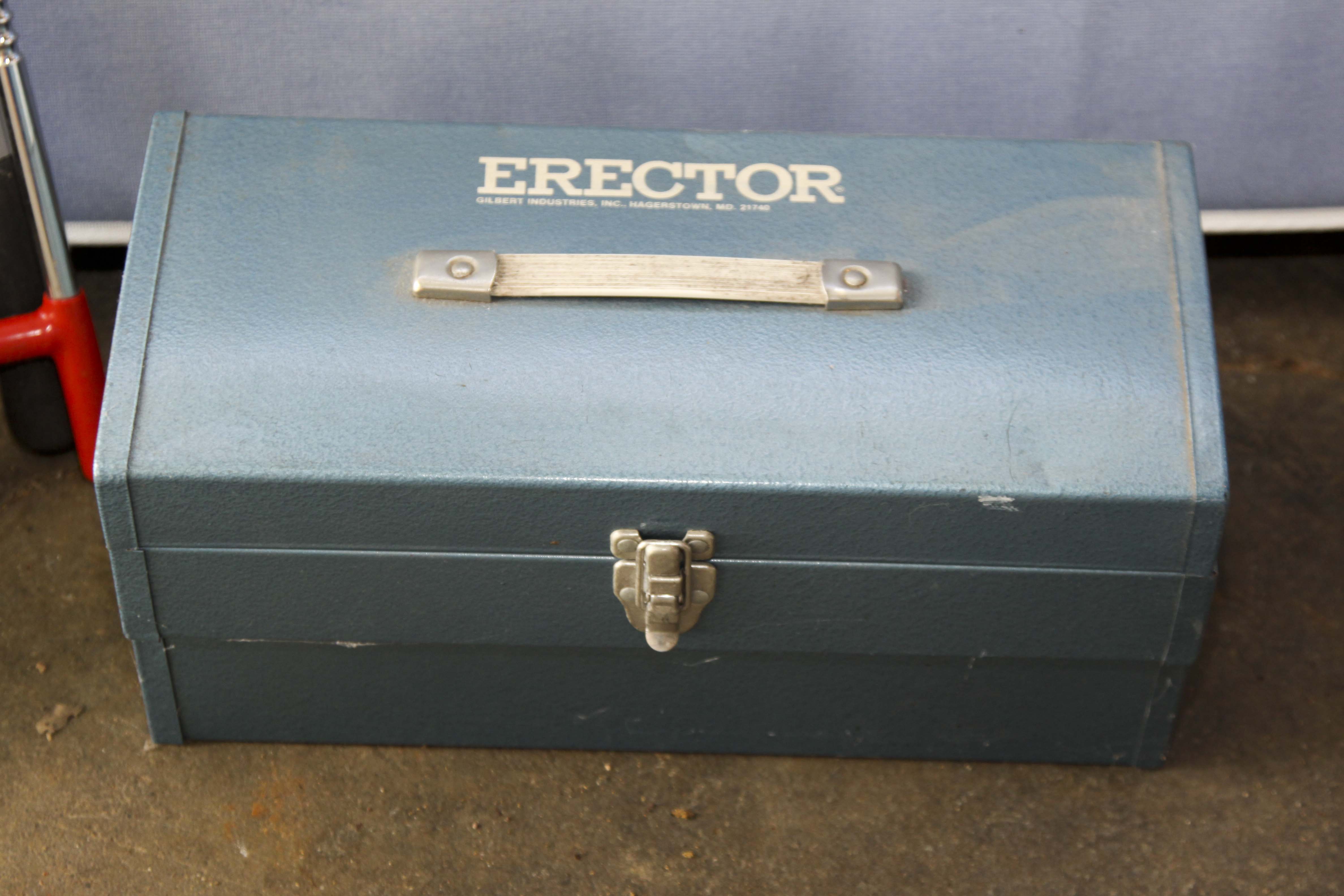 Vintage Tool Box, Tools and Erector Set