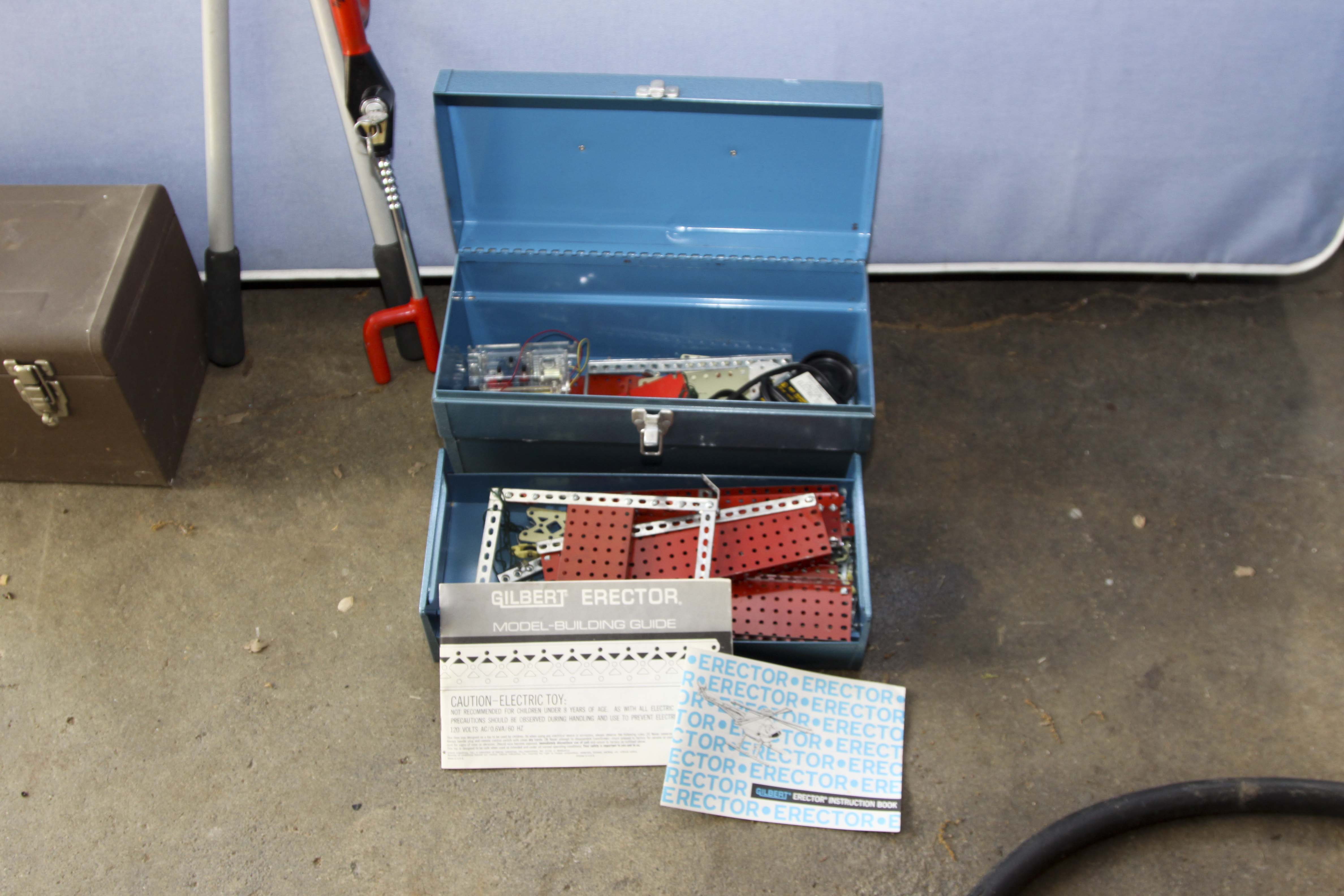 Vintage Tool Box, Tools and Erector Set