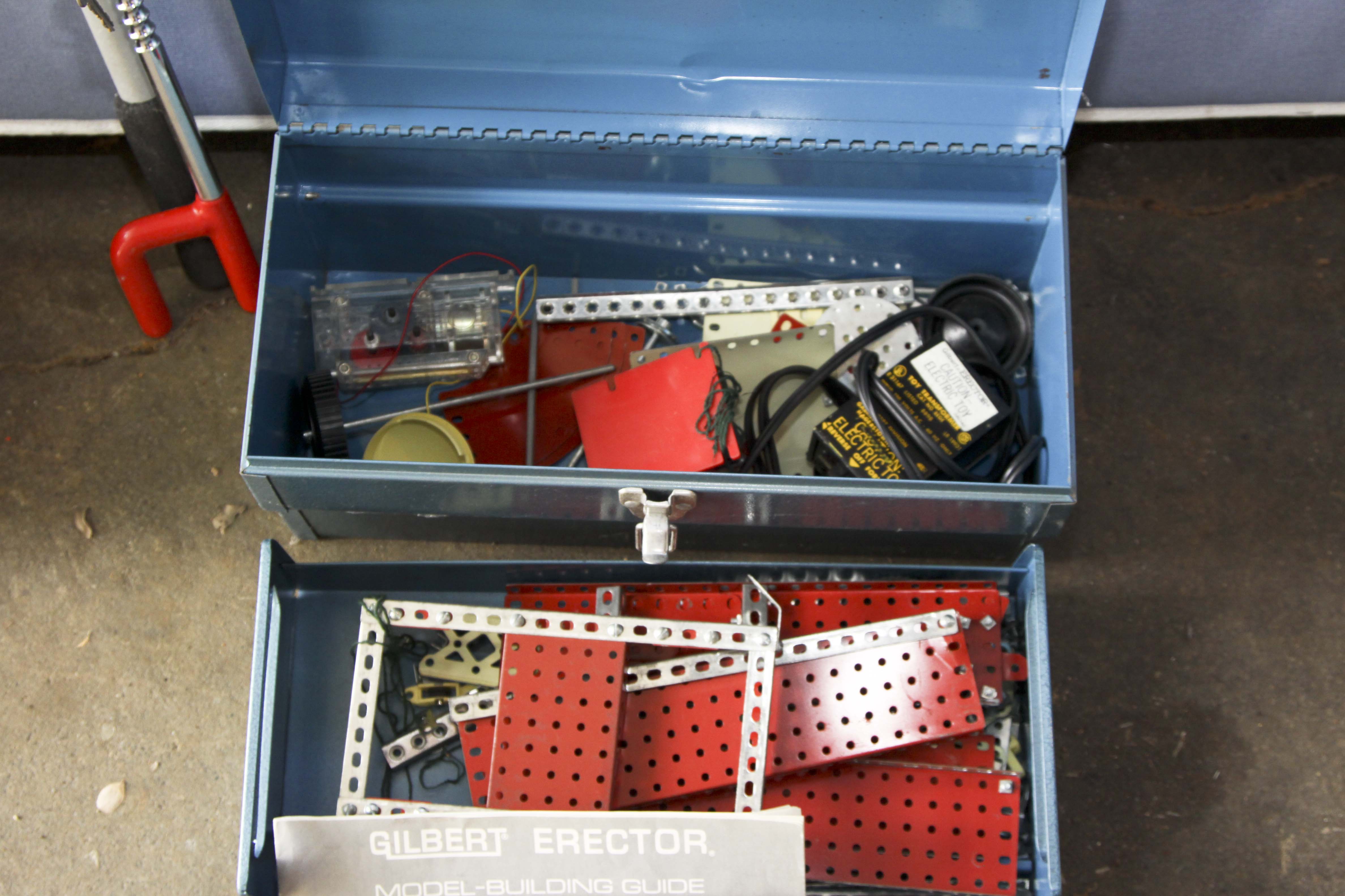 Vintage Tool Box, Tools and Erector Set