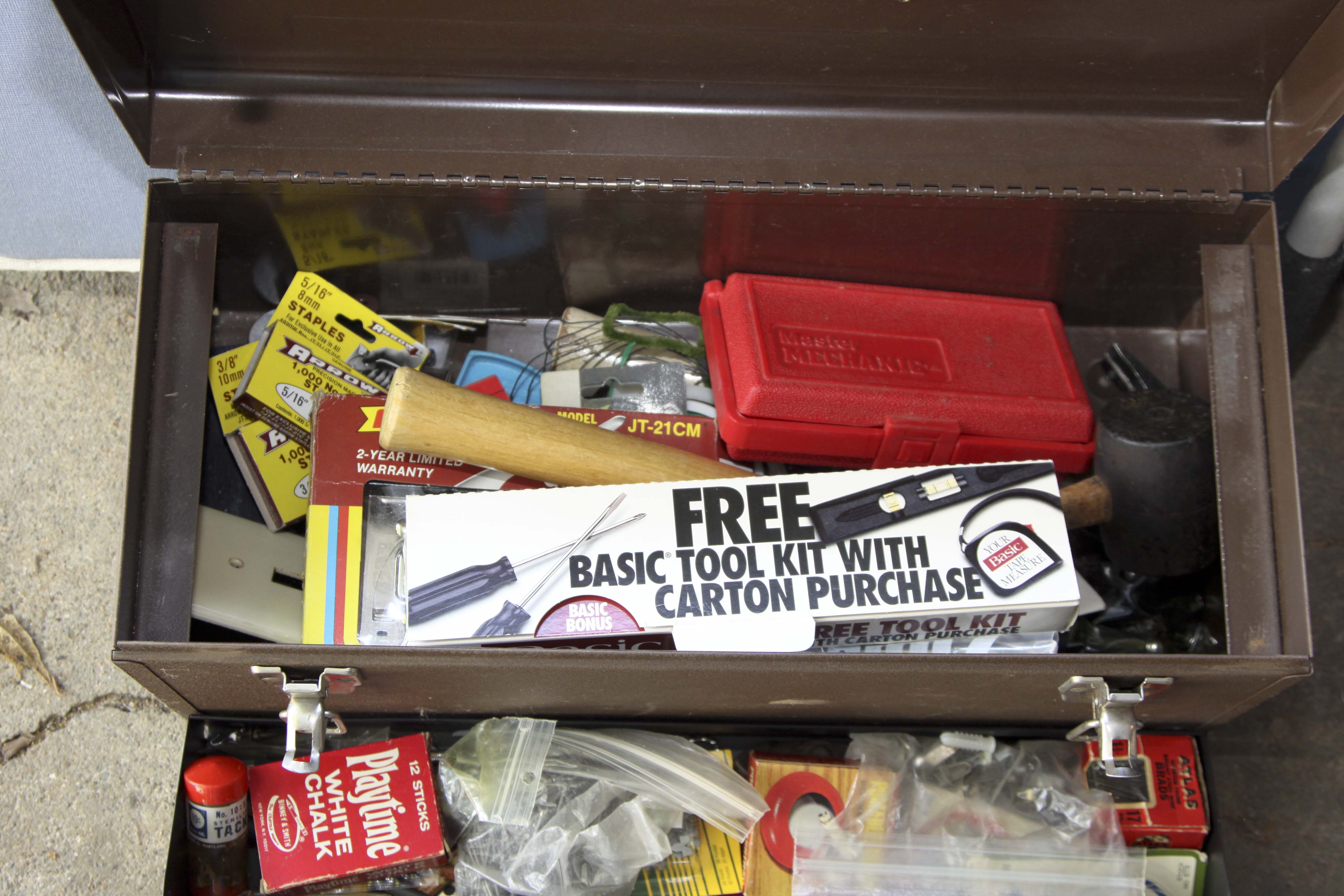 Vintage Tool Box, Tools and Erector Set