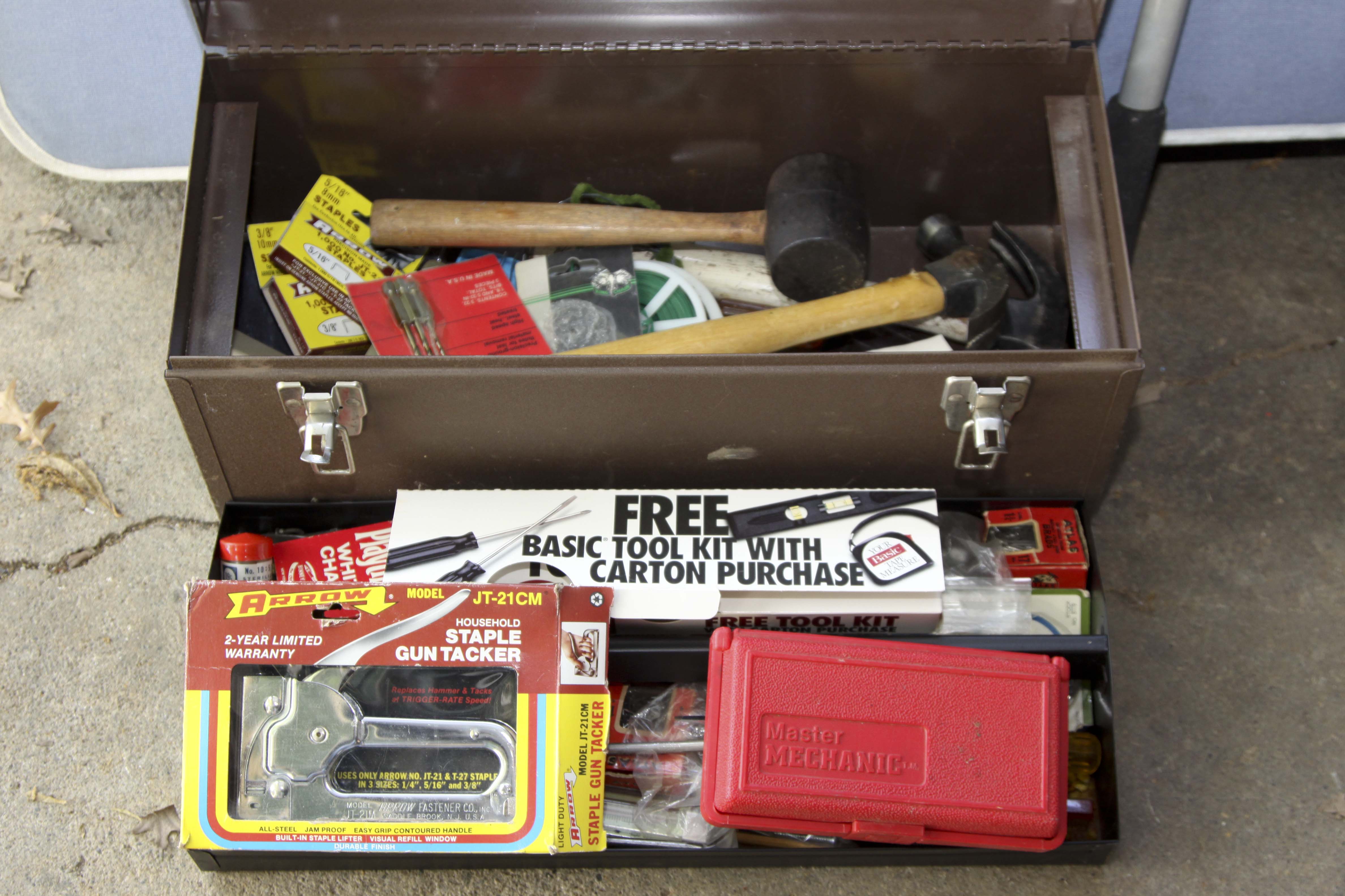 Vintage Tool Box, Tools and Erector Set