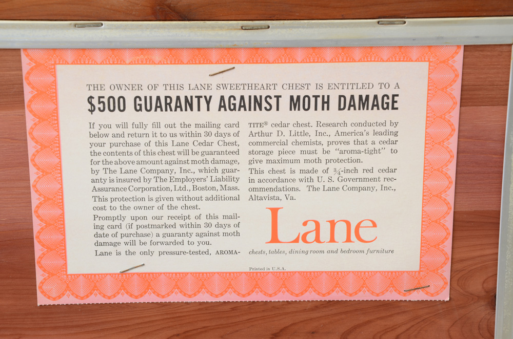 Mid Century Modern Lane "Sweetheart" Cedar Chest