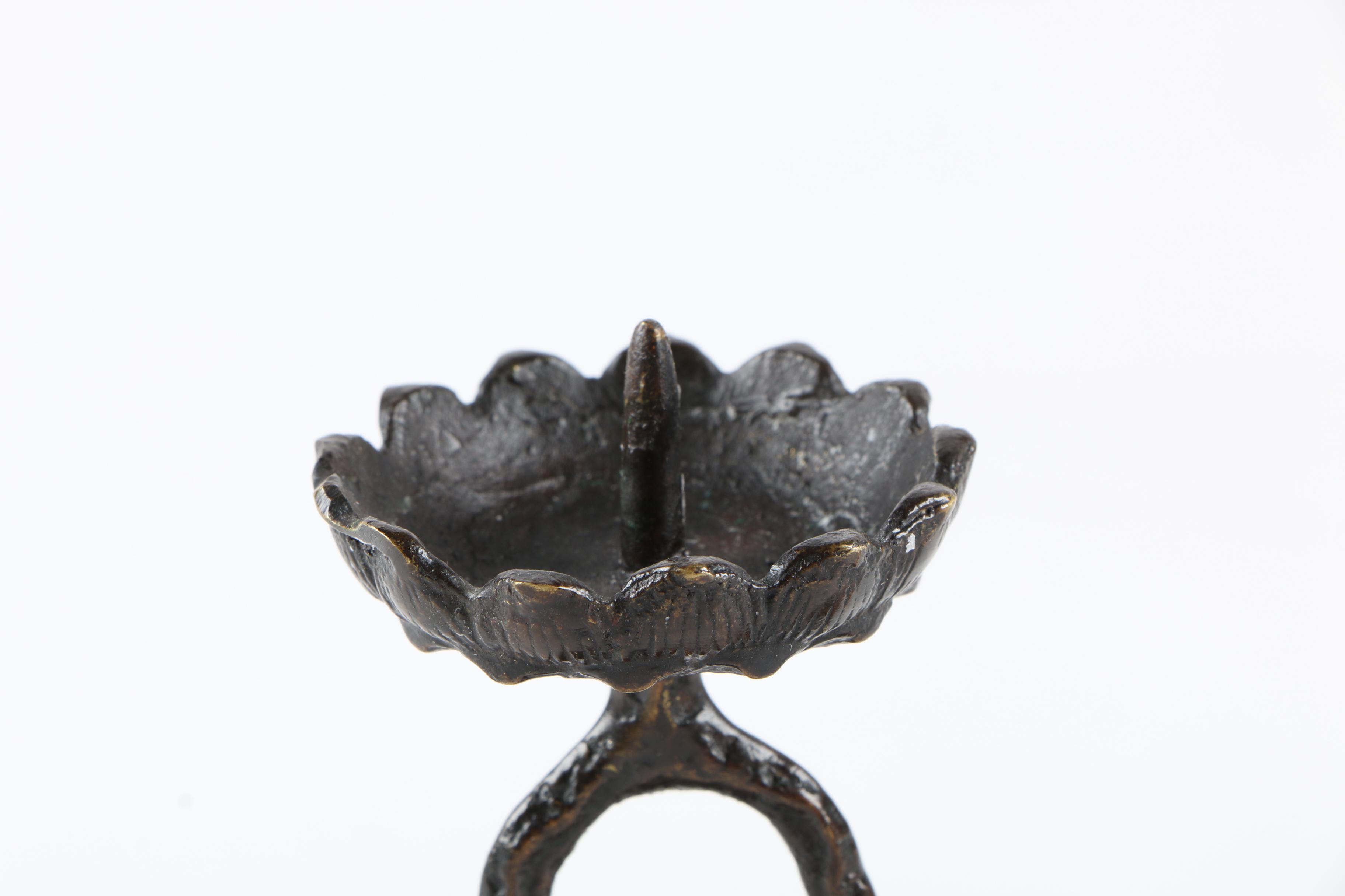 Pair of  Metal Figural Candle Holders
