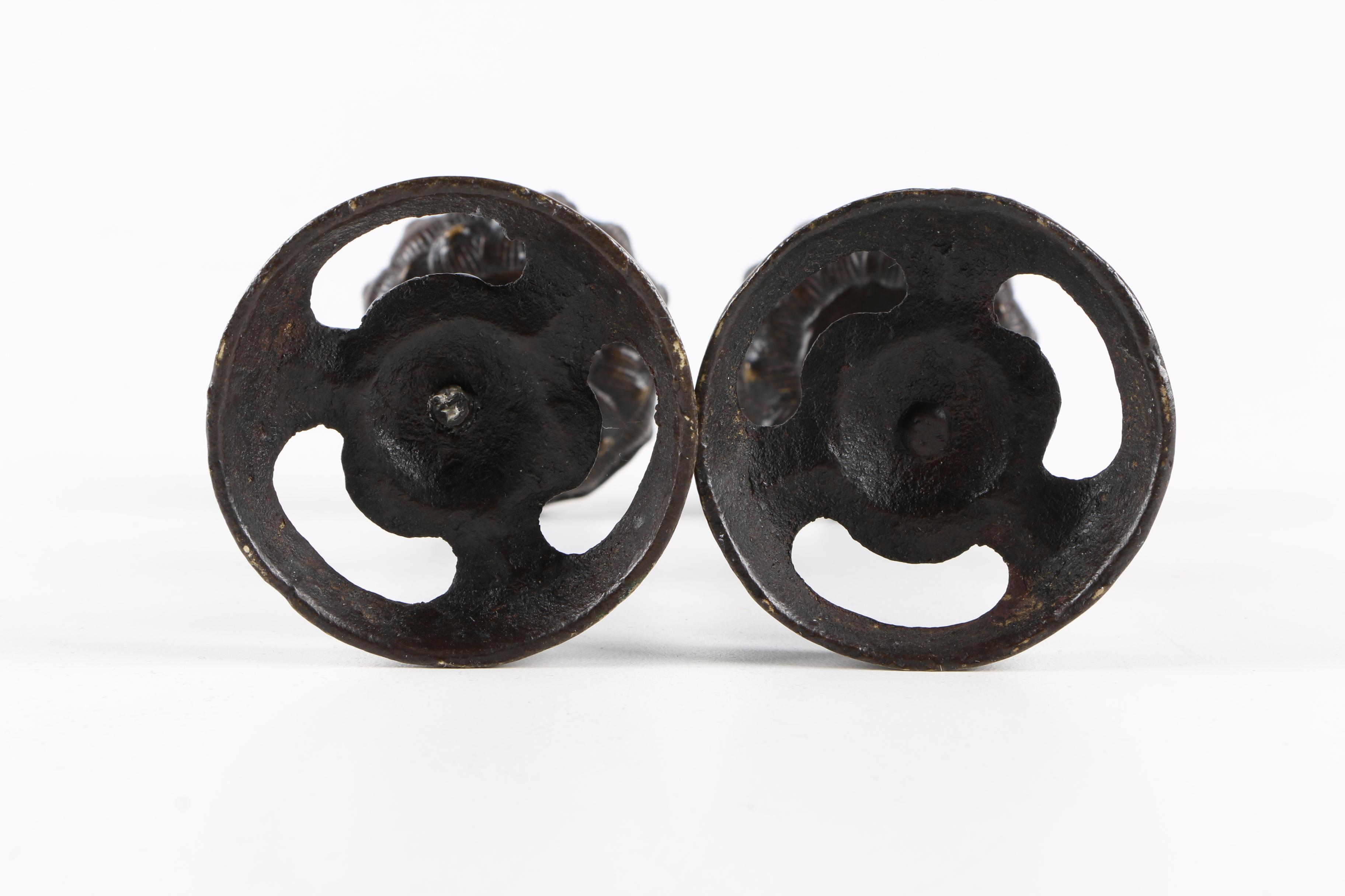 Pair of  Metal Figural Candle Holders