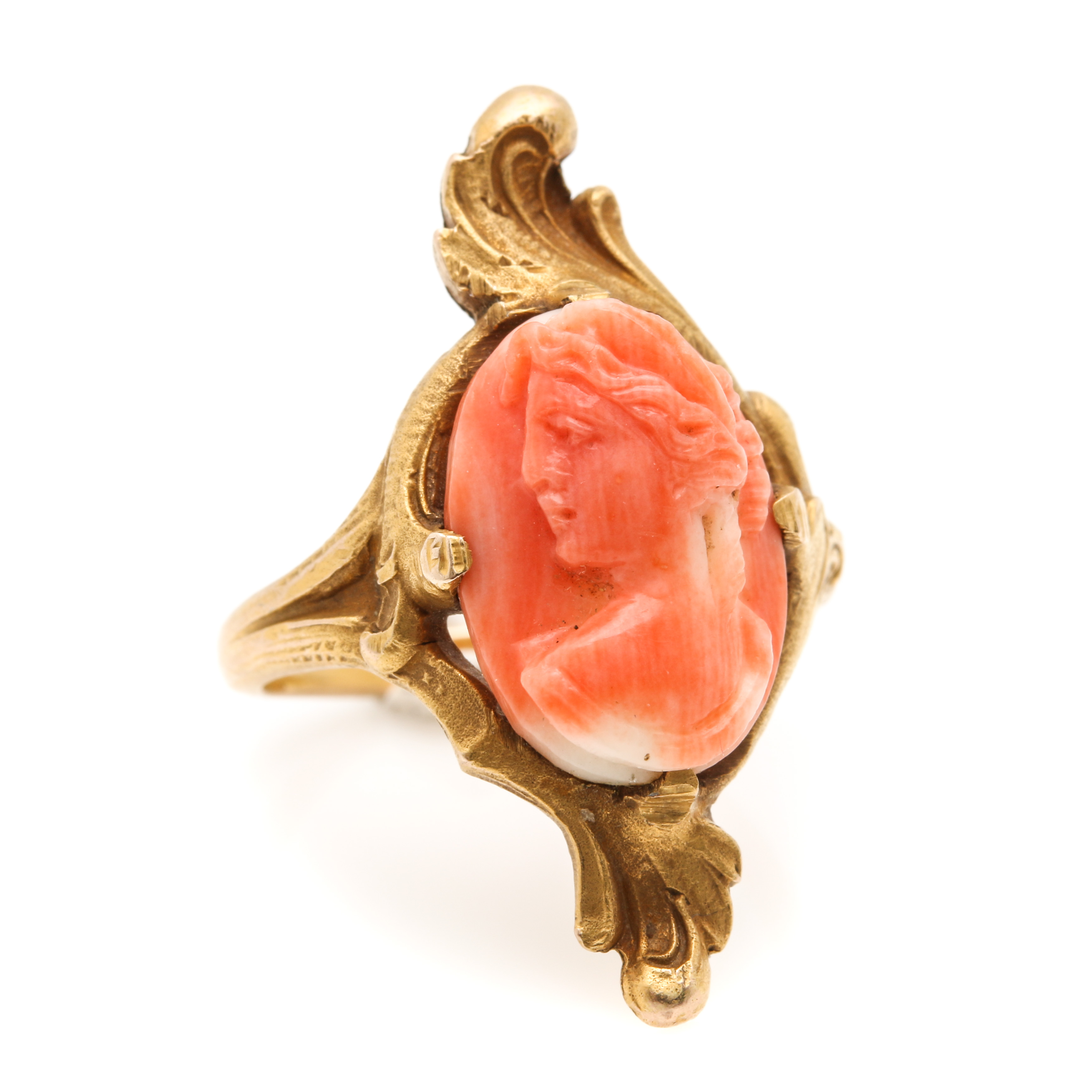 14K Yellow Gold Cameo Ring