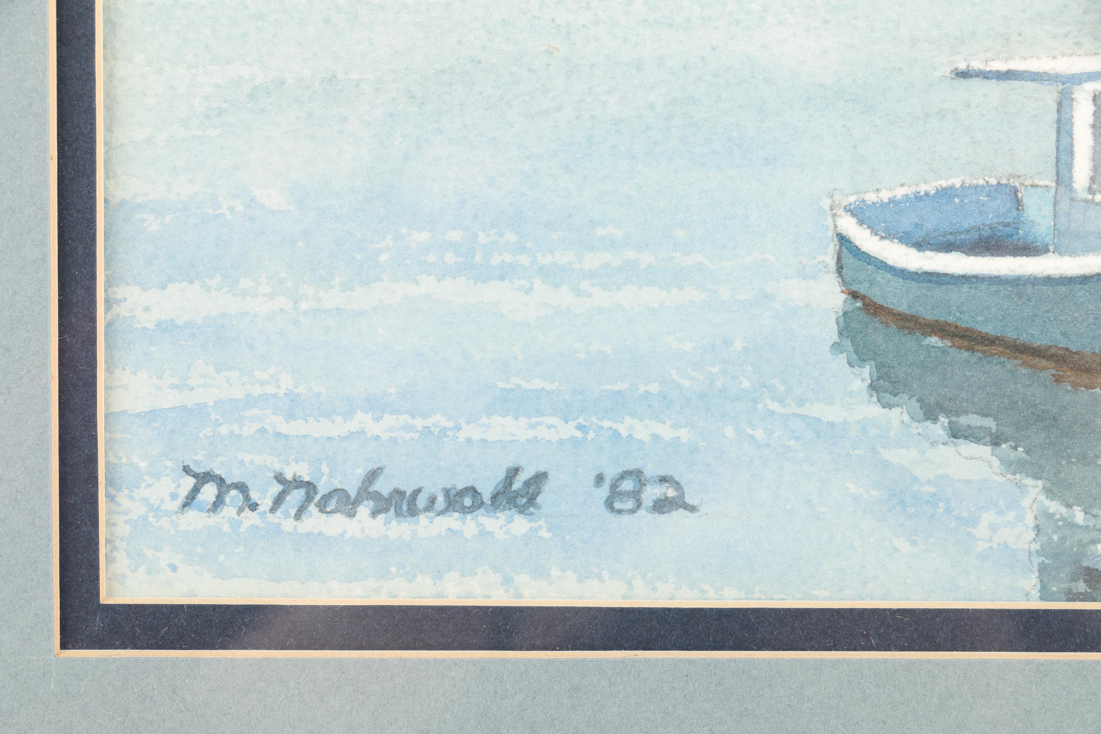 M. Nohrwold Watercolor on Paper of a Dock Scene