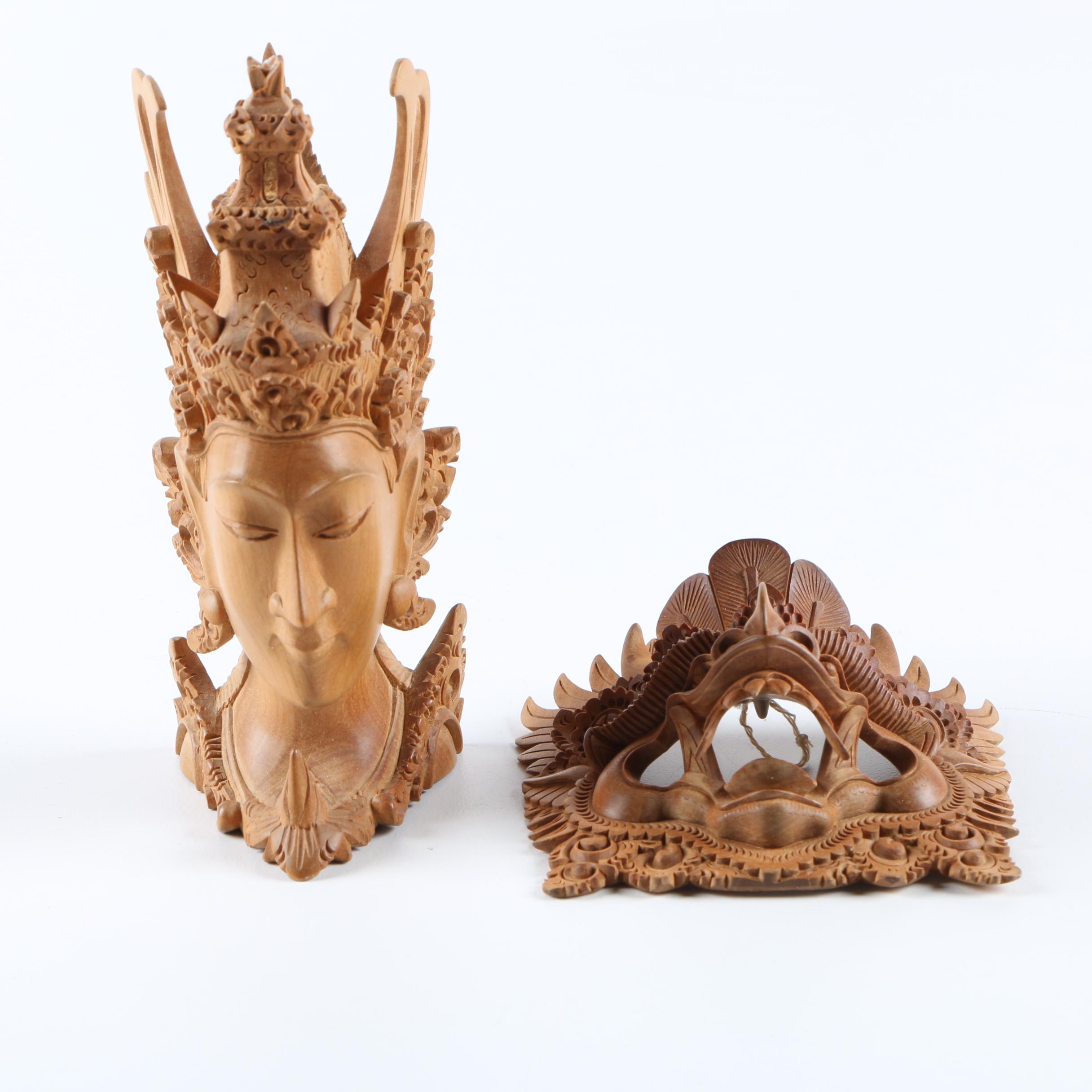 Mupita Balinese Style Wood Carving and Mask