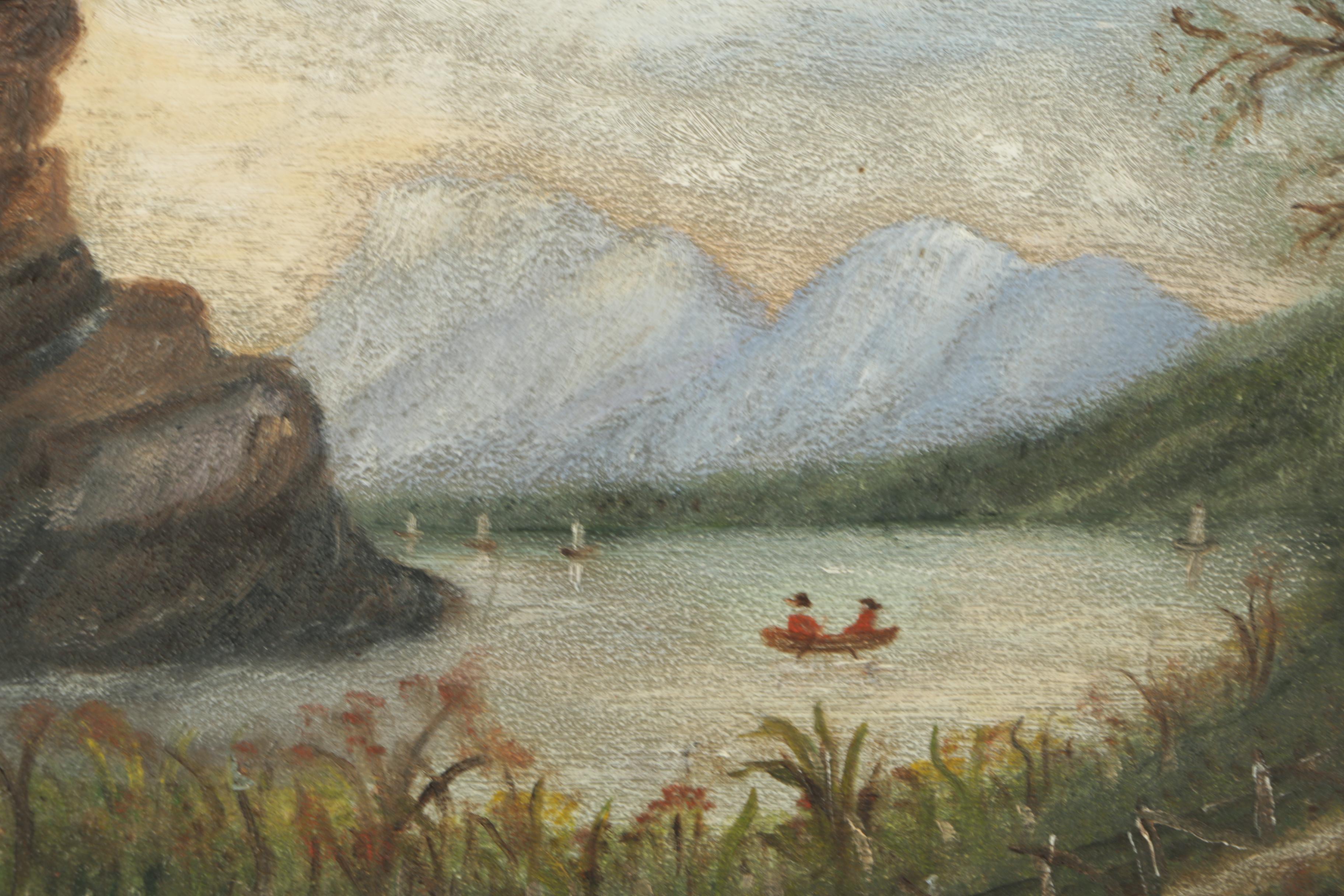 Oil Painting on Panel of a Figural Landscape