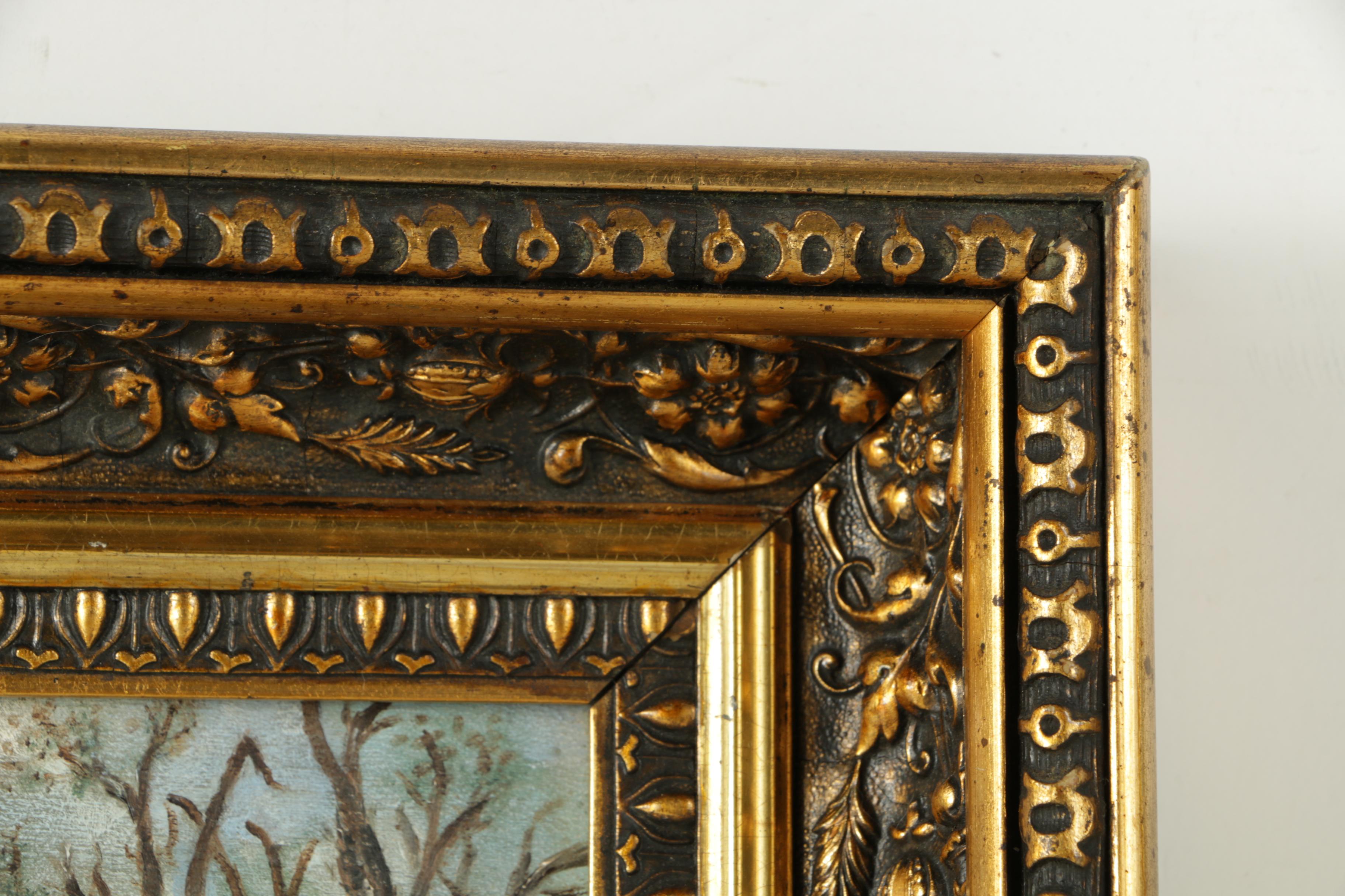 Oil Painting on Panel of a Figural Landscape