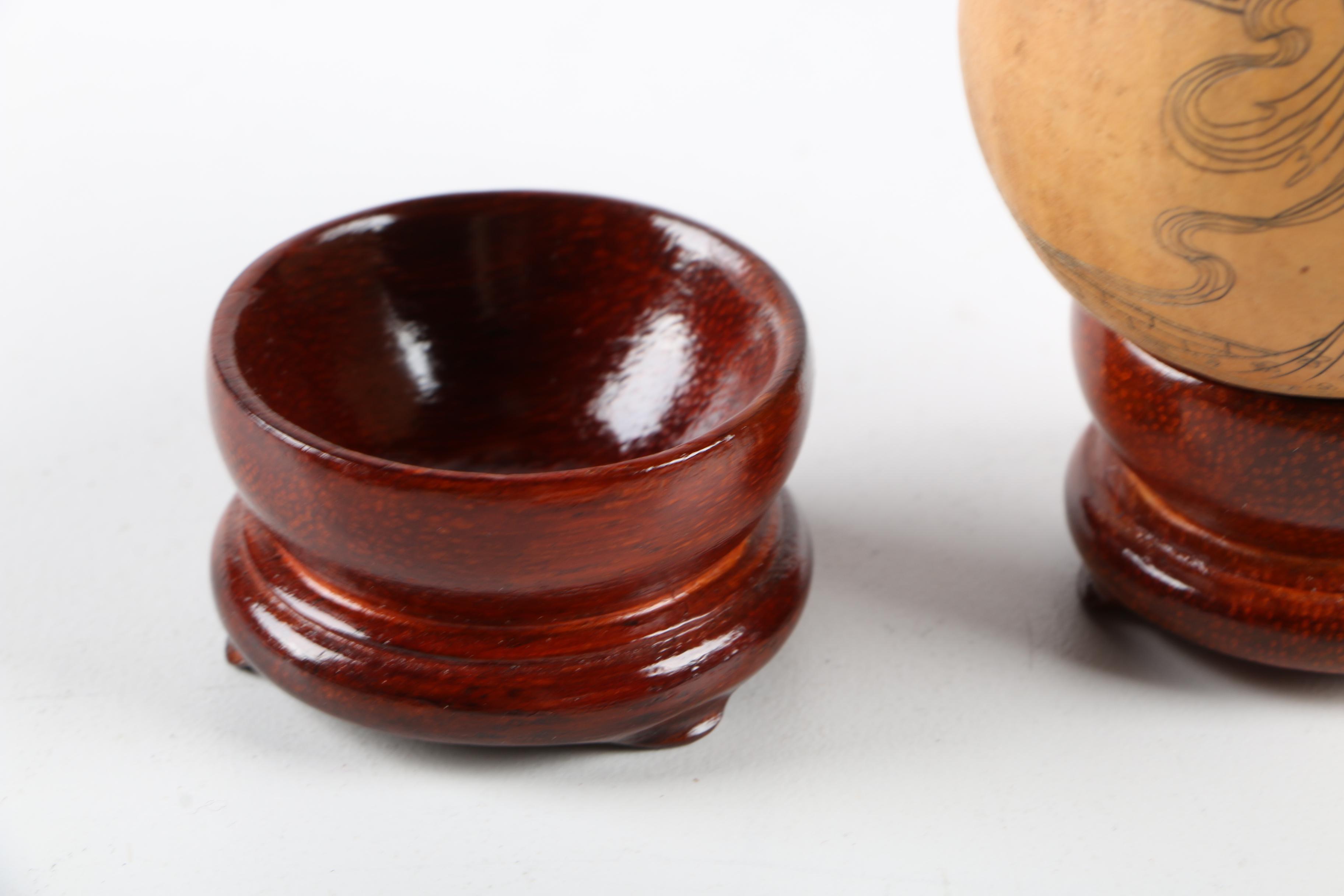 Pair of Etched Gourds