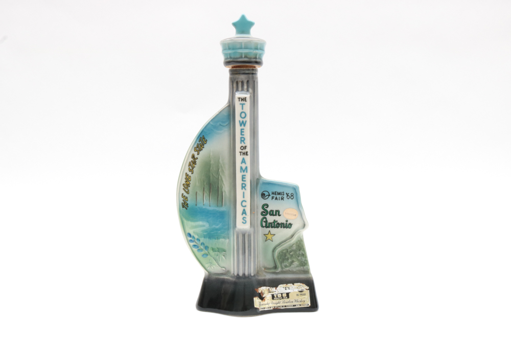 Vintage Jim Beam 1968 San Antonio Towers of the Americas Hemis Fair Decanter