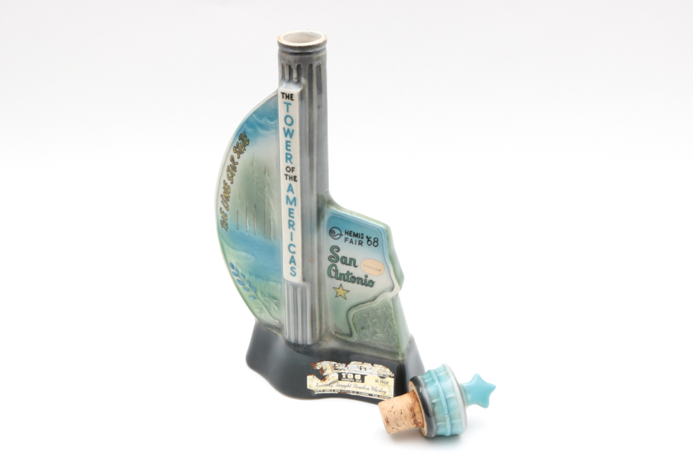 Vintage Jim Beam 1968 San Antonio Towers of the Americas Hemis Fair Decanter
